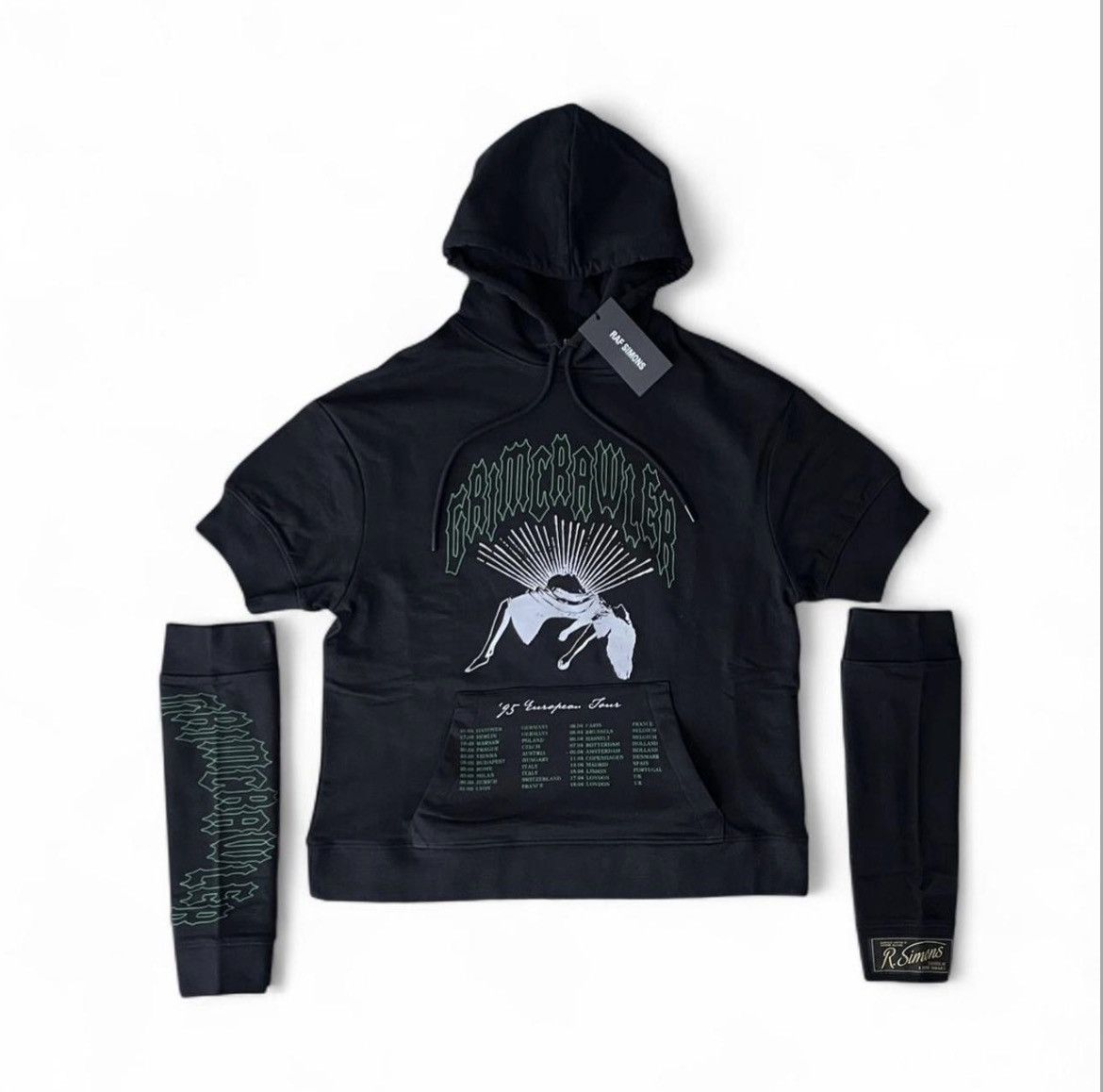 SS22 Raf Simons ‘Grimcrawler’ Seperate Sleeve Hoodie