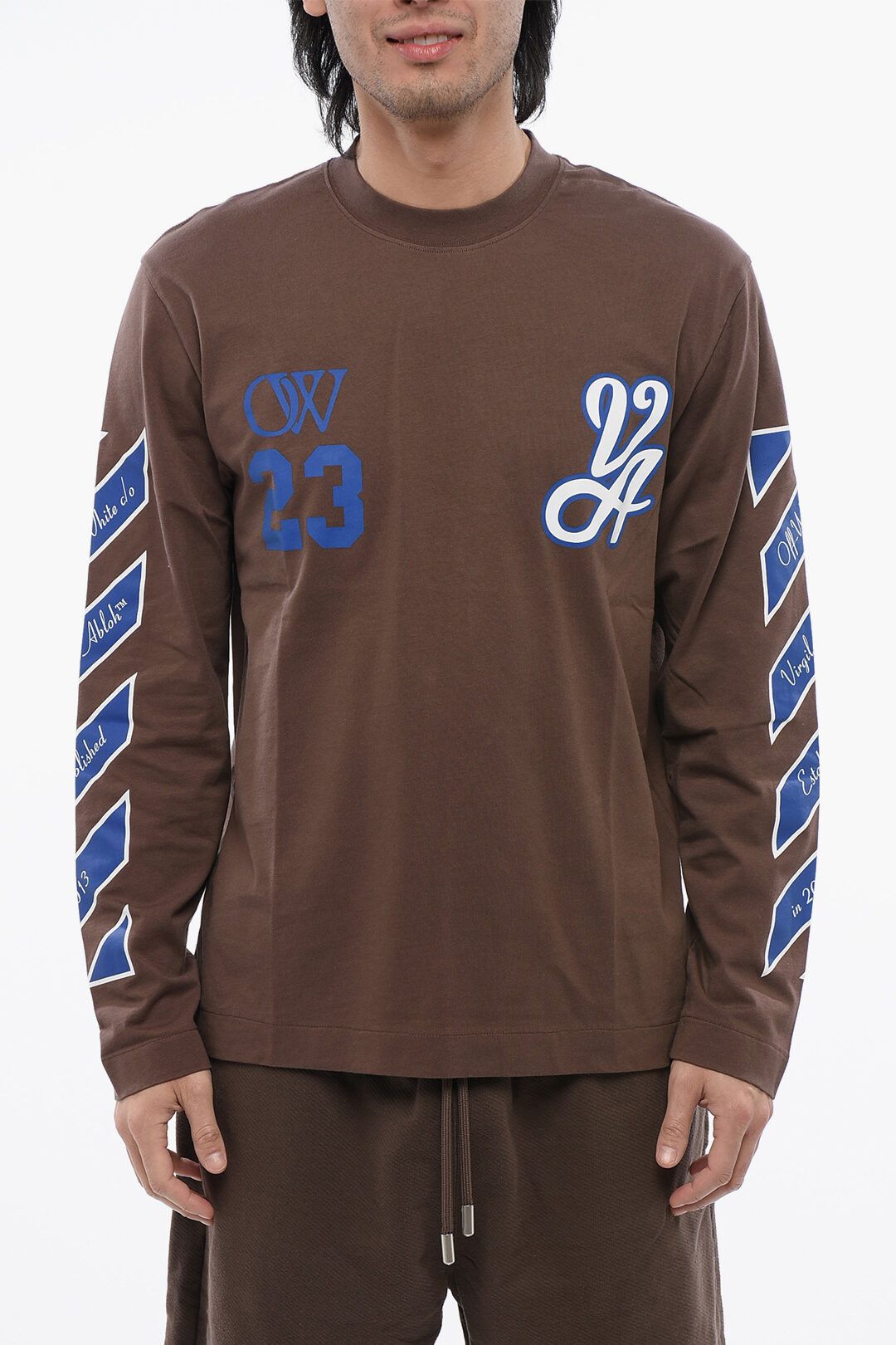 Off-White og1mm1025 Printed Rain Drum T-Shirt in Brown Size US S / EU 44-46 / 1 - 1 Thumbnail