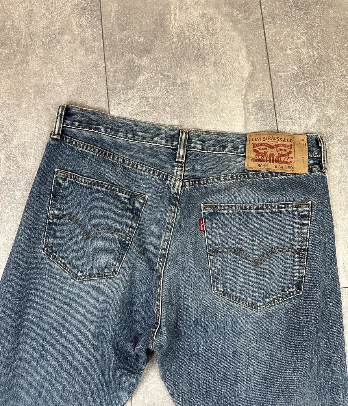 Vintage Vintage Levi’s Hand Made Fire Pants Denim Jeans Size US 34 / EU 50 - 9 Thumbnail