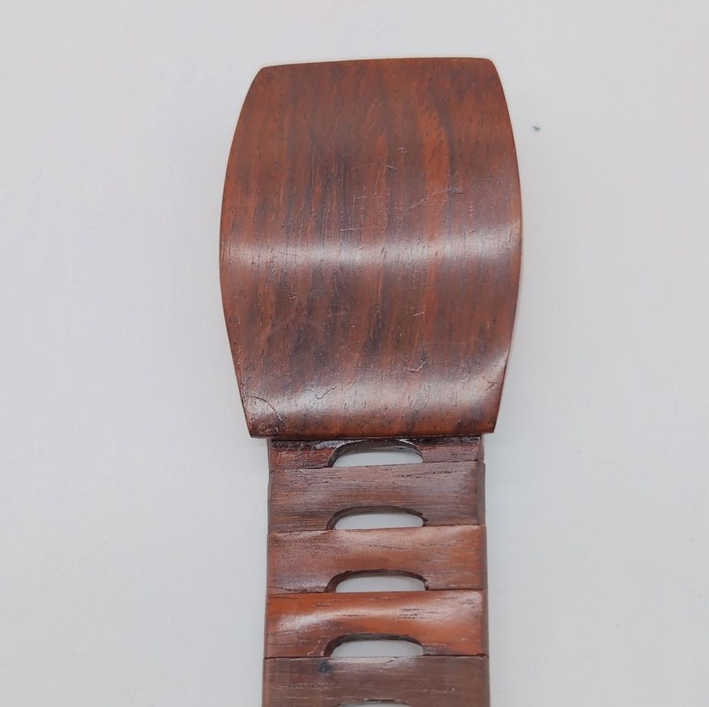 Other Vintage Elegant "D" Hole Brown Wooden Belt 43 In Size 42 - 3 Thumbnail