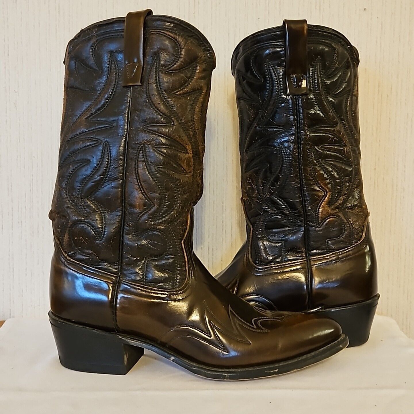 Hanover Hanover Western Boots Mens 9 D Brown Distressed Leather Cowb Size US 9 / EU 42 - 3 Thumbnail