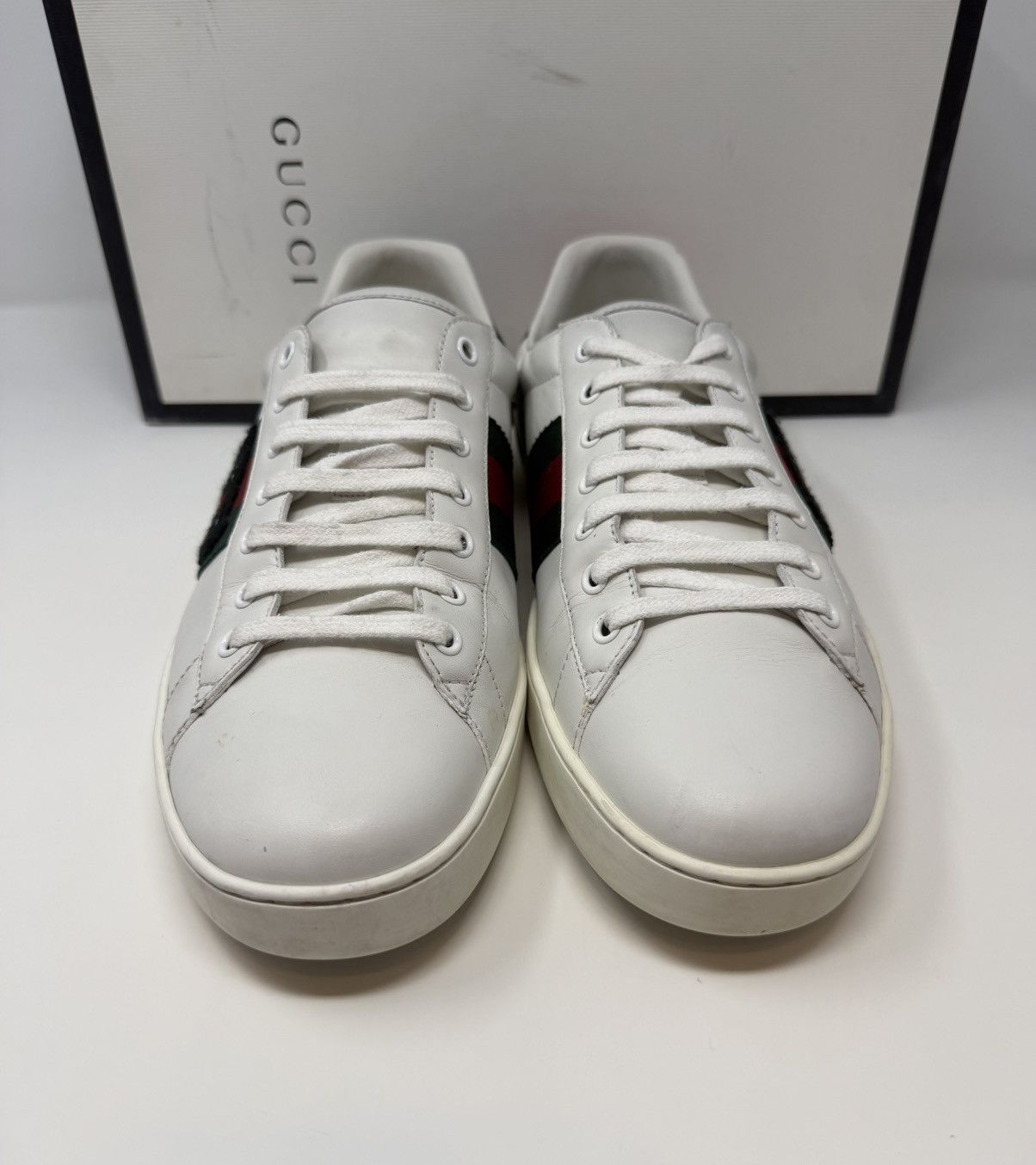 Gucci Gucci Ace Embroidered Panther Sneaker White Leather Size US 12 / EU 45 - 2 Thumbnail