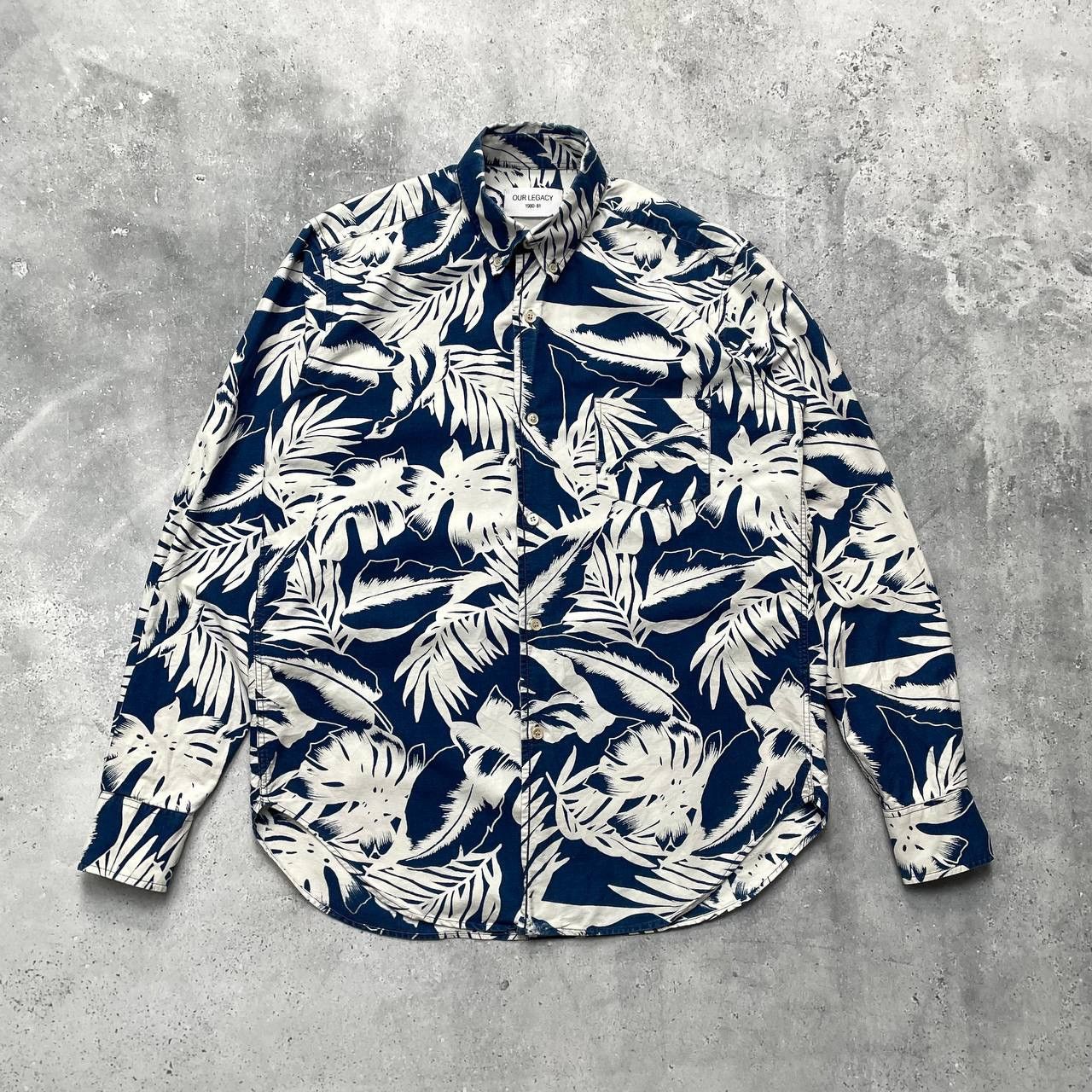 Our Legacy Our Legacy 1980-81 Floral Indigo Long Sleeve Shirt Size S Size US S / EU 44-46 / 1 - 1 Thumbnail