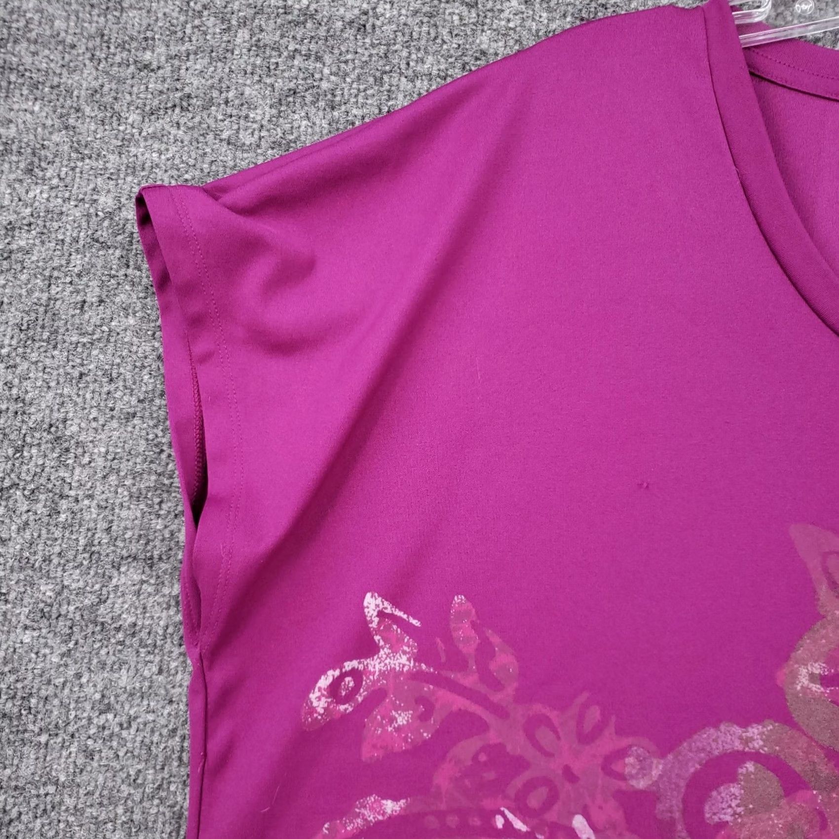 Vintage JMS Active T-Shirt Womens 2X Purple Dolman Sleeve Short Sleeve Pullover 100% Polyester Sport Graphic Size XXL / US 16-18 / IT 52-54 - 7 Thumbnail