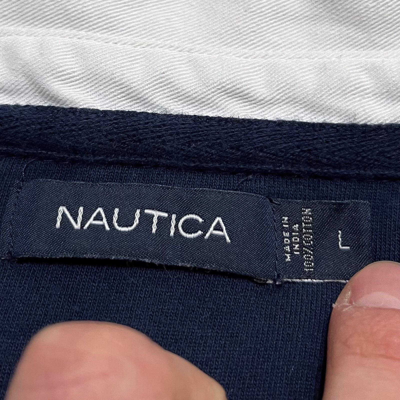 Nautica Nautica Turquoise/Navy Long Sleeve Rugby Polo Shirt Large Size US L / EU 52-54 / 3 - 4 Thumbnail