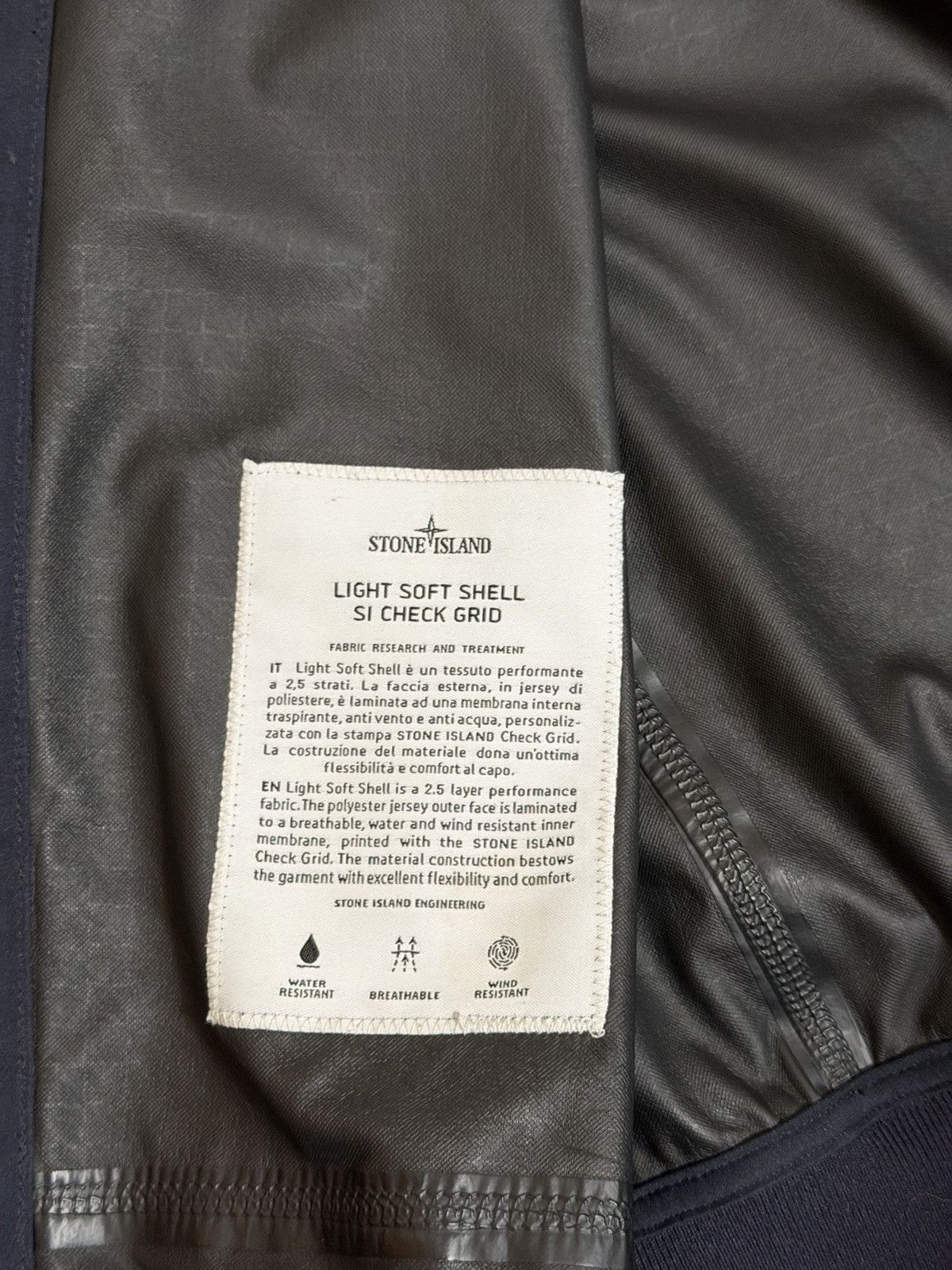 Stone Island 🔥850$ Stone Island Light Soft Shell Grid Bomber Jacket Navy Size US L / EU 52-54 / 3 - 18 Thumbnail