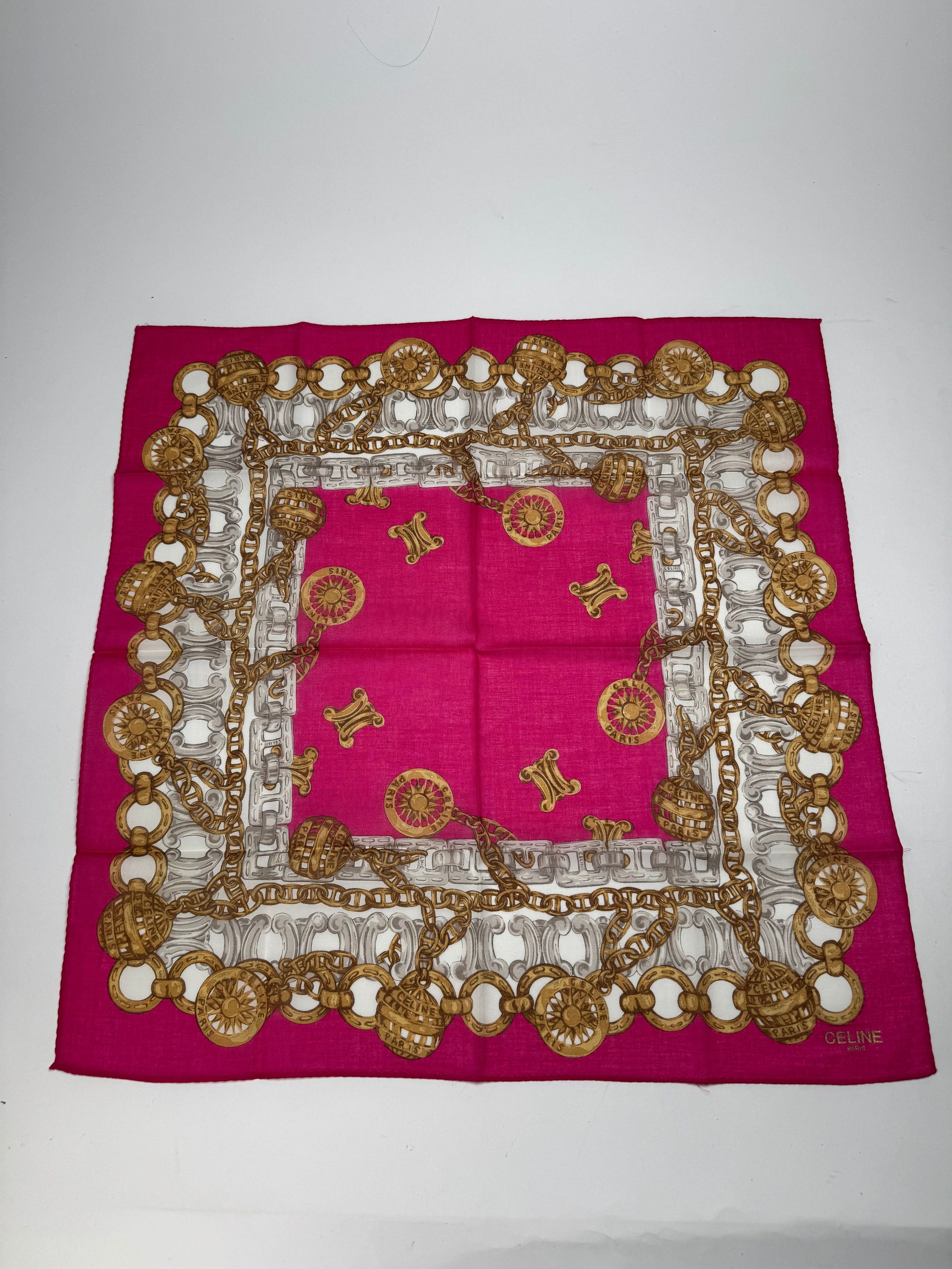 Celine Vintage Paris Silk Scarf Red Size ONE SIZE - 1 Thumbnail