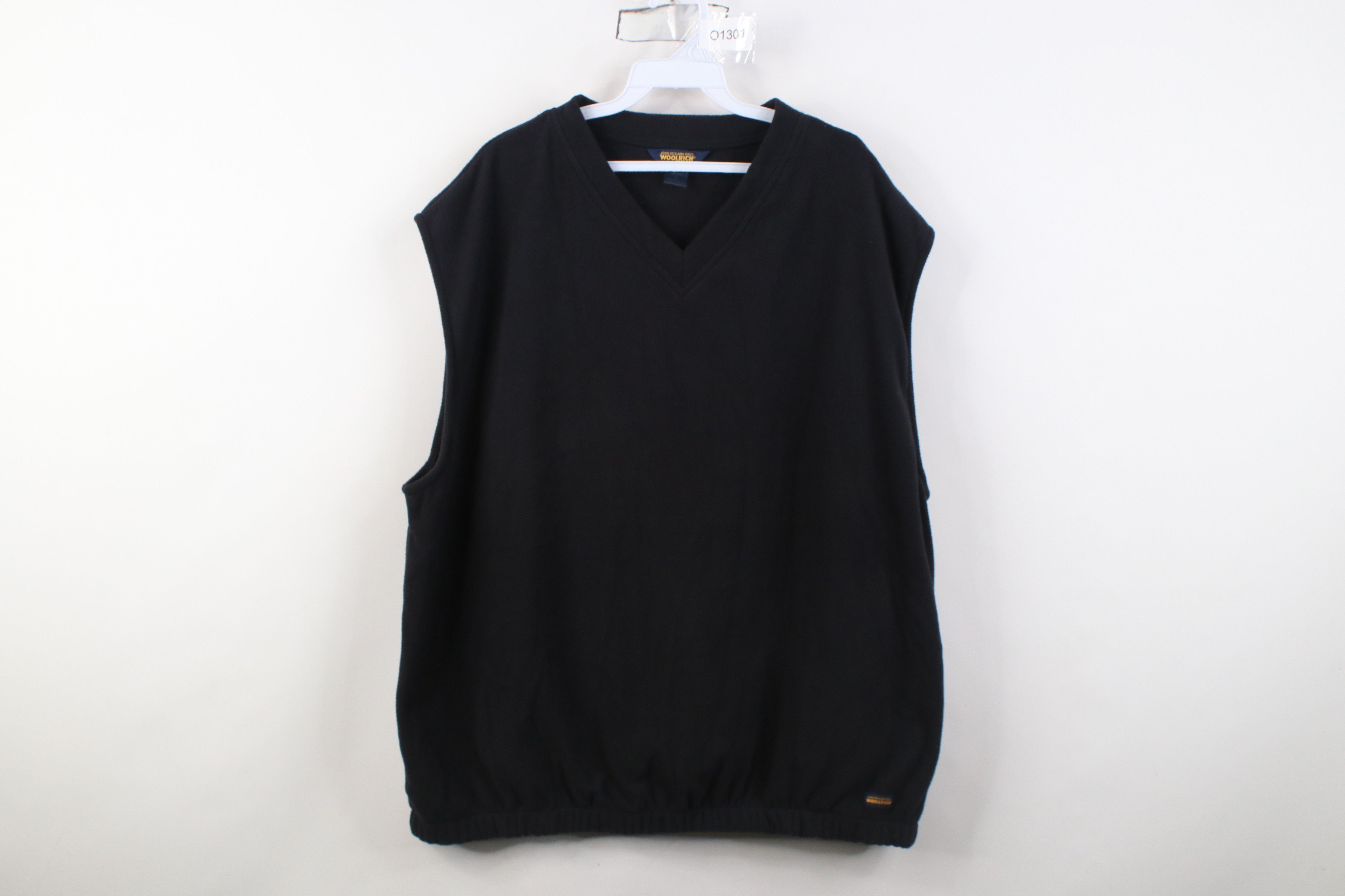 Woolrich Woolen Mills Vintage 90s Woolrich Blank Fleece V-Neck Sweater Vest Black Size US L / EU 52-54 / 3 - 1 Thumbnail