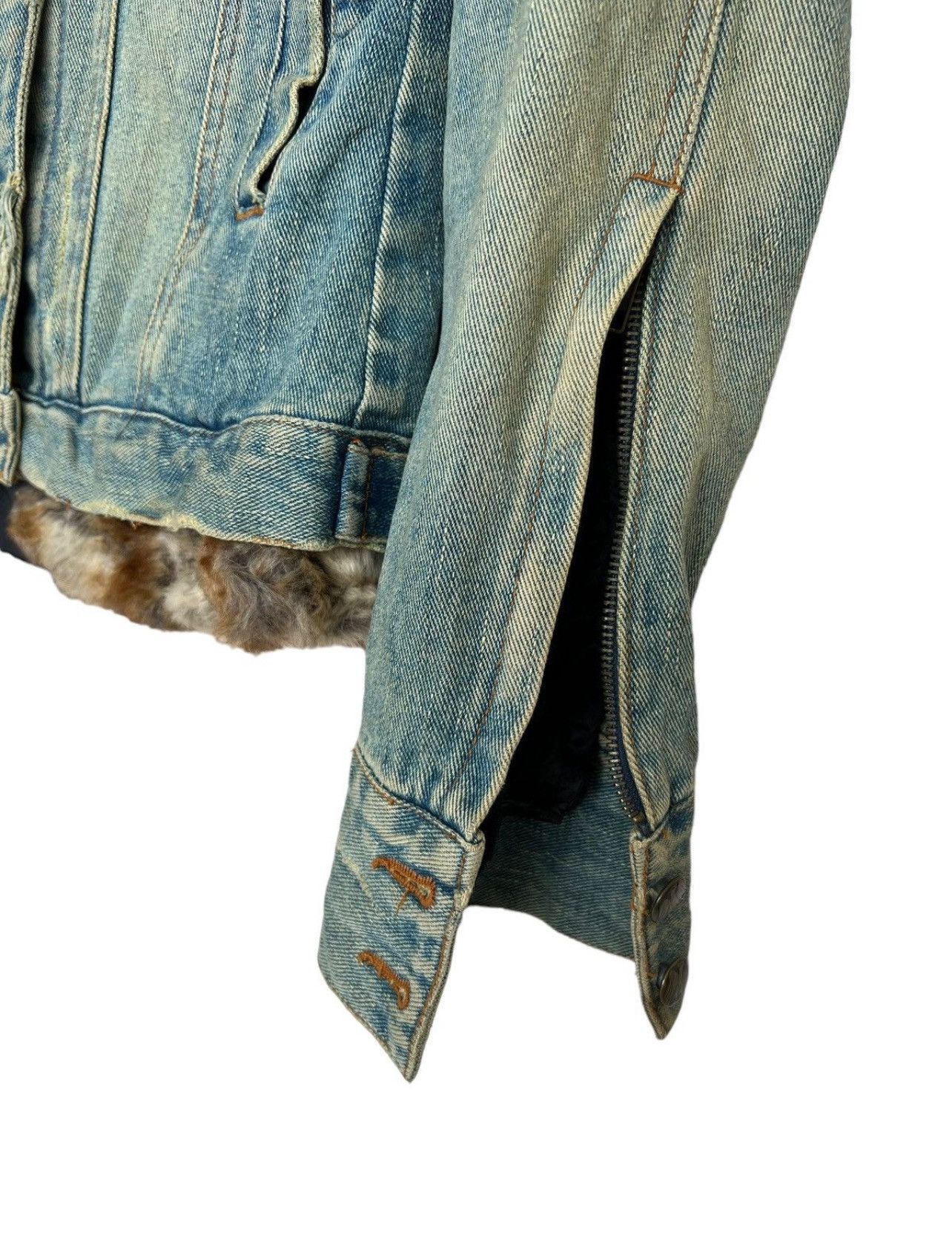 Japanese Brand Japanese Brand Fur Denim Jacket Distressed Denim Jacket S Size S / US 4 / IT 40 - 15 Thumbnail
