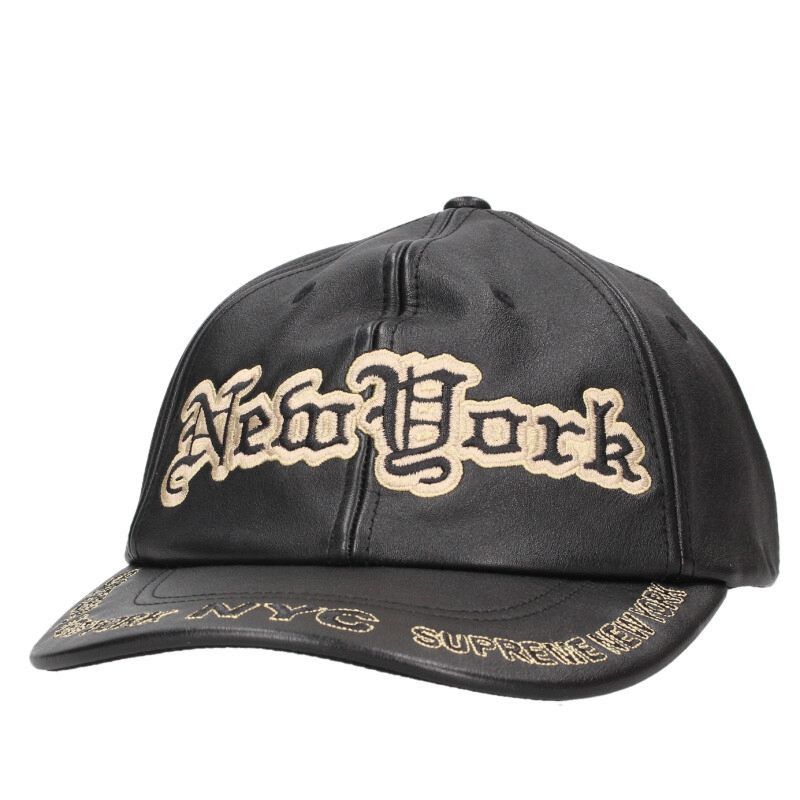 Supreme Supreme Leather Applique 6 panel hat | Grailed
