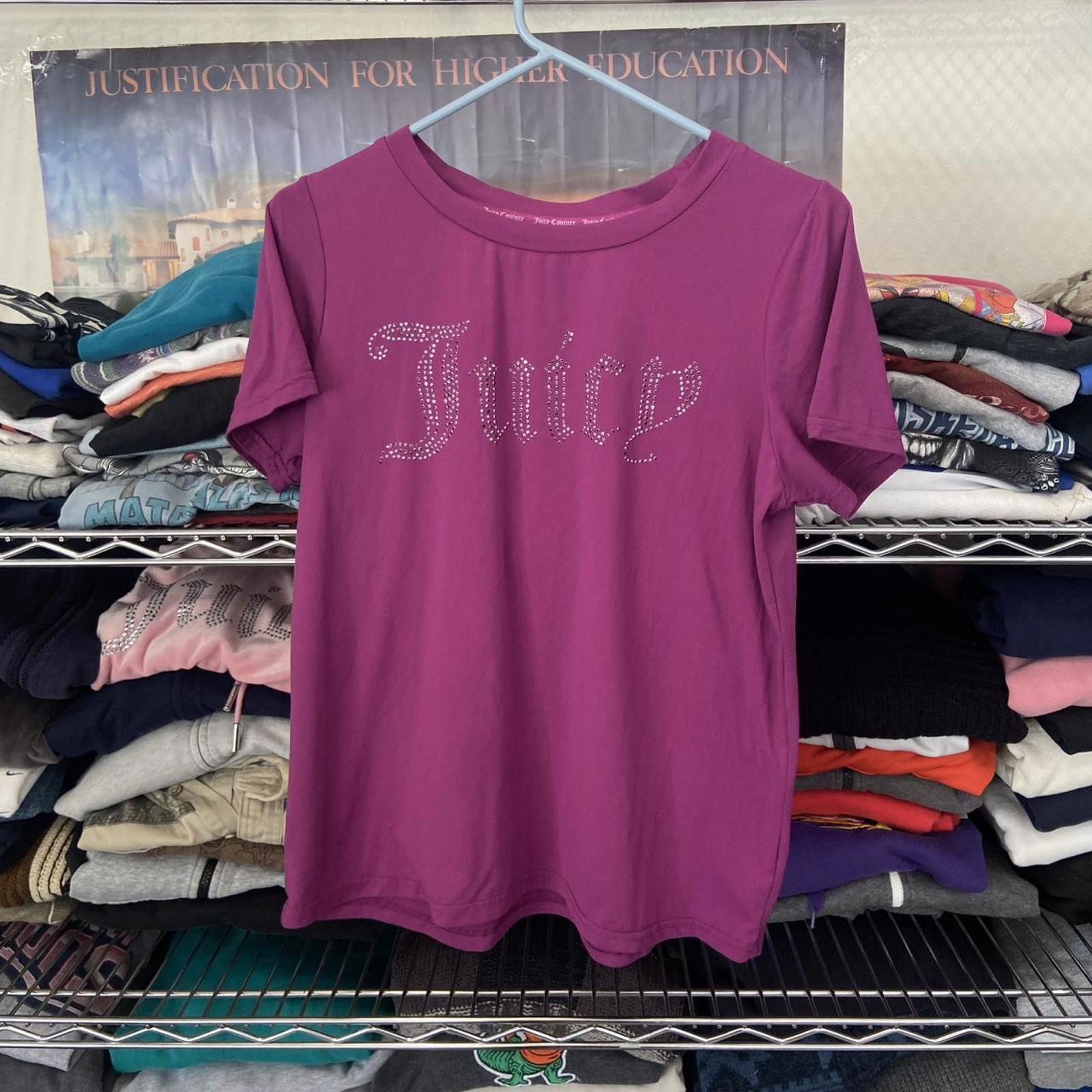 Juicy Couture Jeans Juicy Couture purple rhinestone bedazzle T-Shirt Size M Size M / US 6-8 / IT 42-44 - 1 Thumbnail