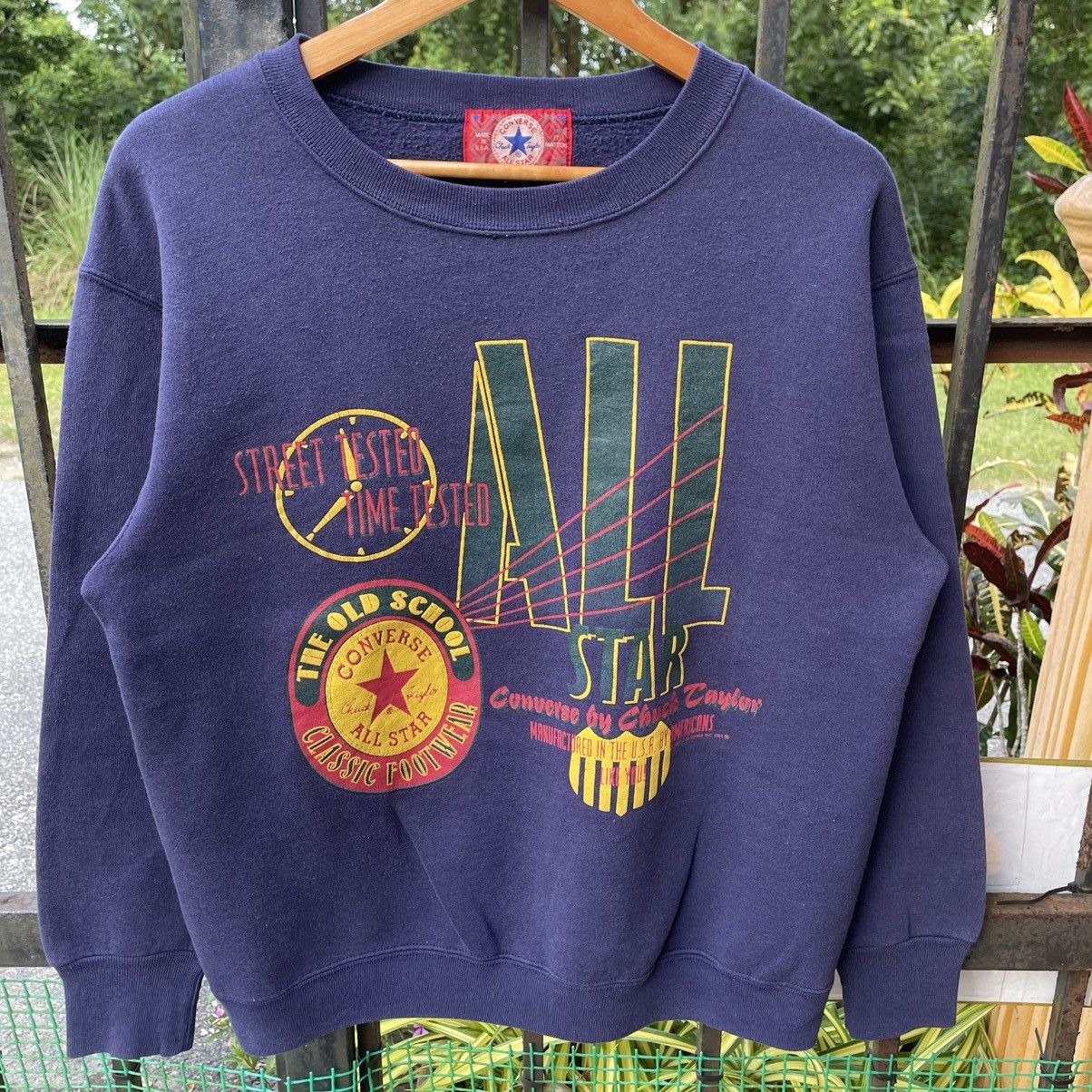 Converse 🔥Vintage 1993 Converse Big Clock Logo Sweatshirts Size US M / EU 48-50 / 2 - 5 Thumbnail
