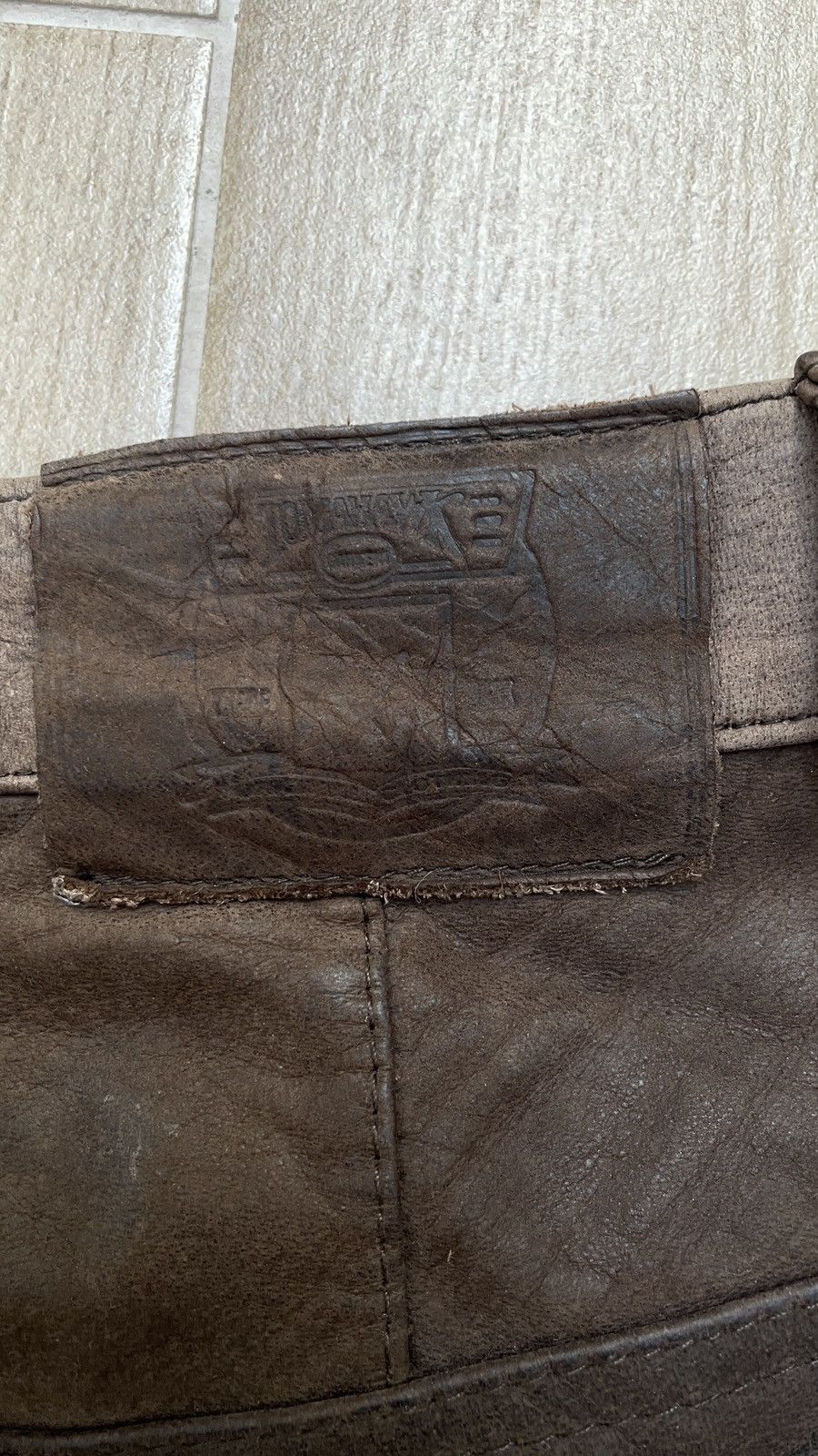 Leather Tomahawk Vintage 90s Y2K Brown Cowboy Genuine Leather Pants Size US 31 - 13 Thumbnail