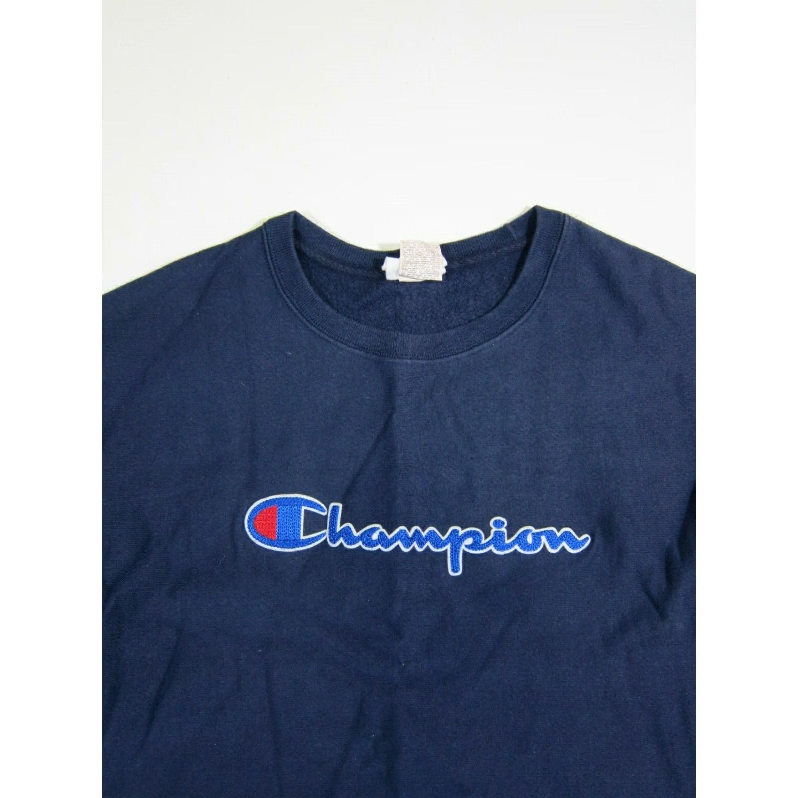 Champion Vintage Champion Reverse Weave Embroidered Blue Crew Neck Cropped Sweatshirt XL Women’s Sweatshirt Size XL / US 12-14 / IT 48-50 - 4 Thumbnail