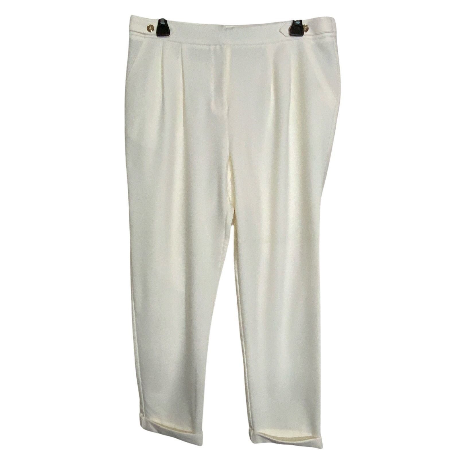 Forever 21 Forever 21 Women's Straight-Leg Cuffed Ankle Trousers Pants Size 34" / US 12 / IT 48 - 1 Thumbnail