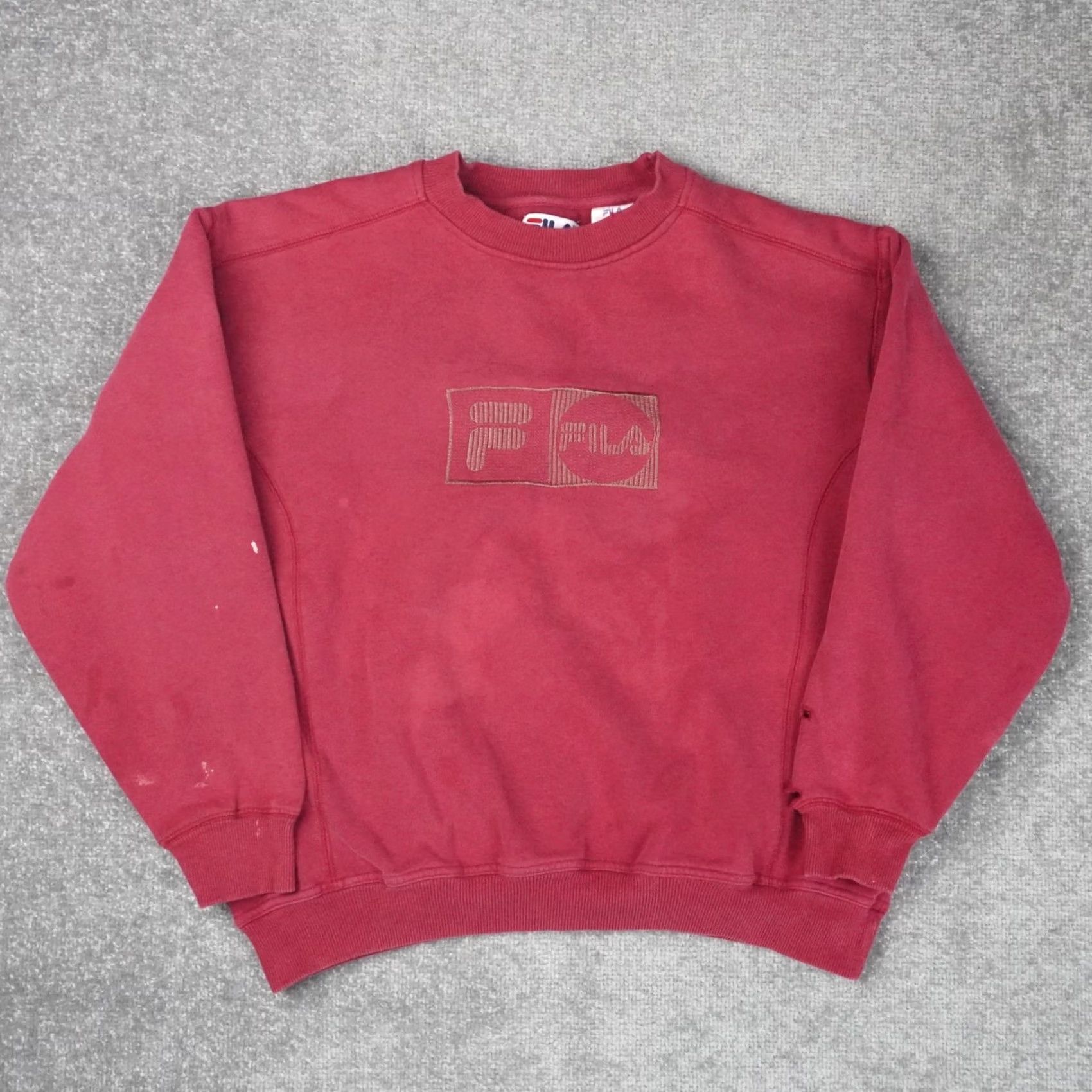 Fila VINTAGE FILA Logo Spellout Mens Large Red Long Sleeve Pullover Sweatshirt Size US L / EU 52-54 / 3 - 2 Thumbnail