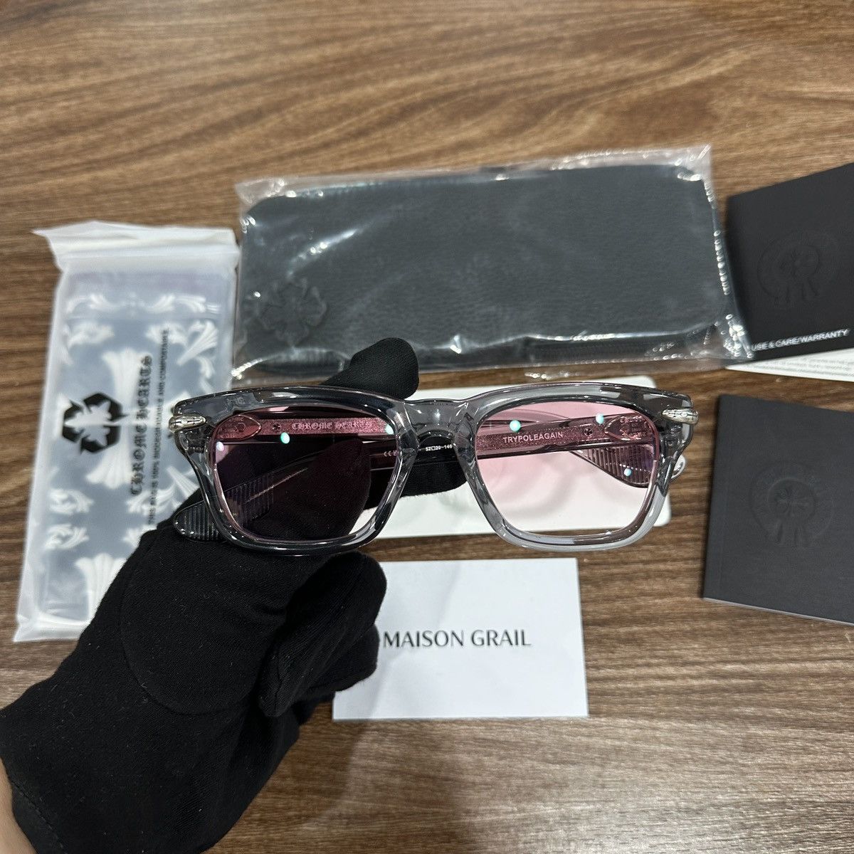 Chrome Hearts CHROME HEARTS TRYPOLEAGAIN SUNGLASSES Size ONE SIZE - 2 Thumbnail
