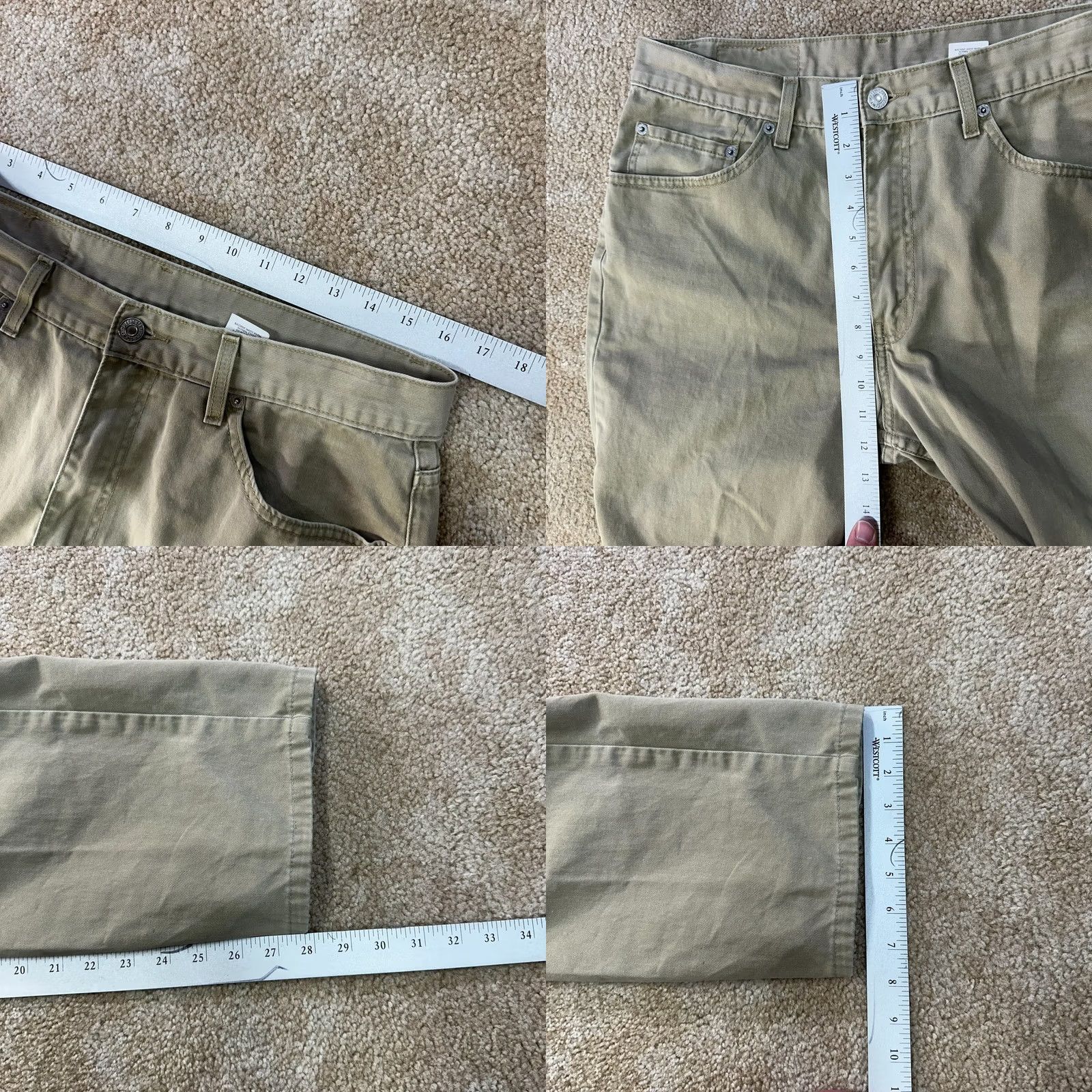Levi's VINTAGE Levi's 505 Regular Fit Jeans | Men | Beige Denim 34x30 | 5-Pocket Straight Leg | Distressed Navy Y2K Style Size US 34 / EU 50 - 8 Thumbnail