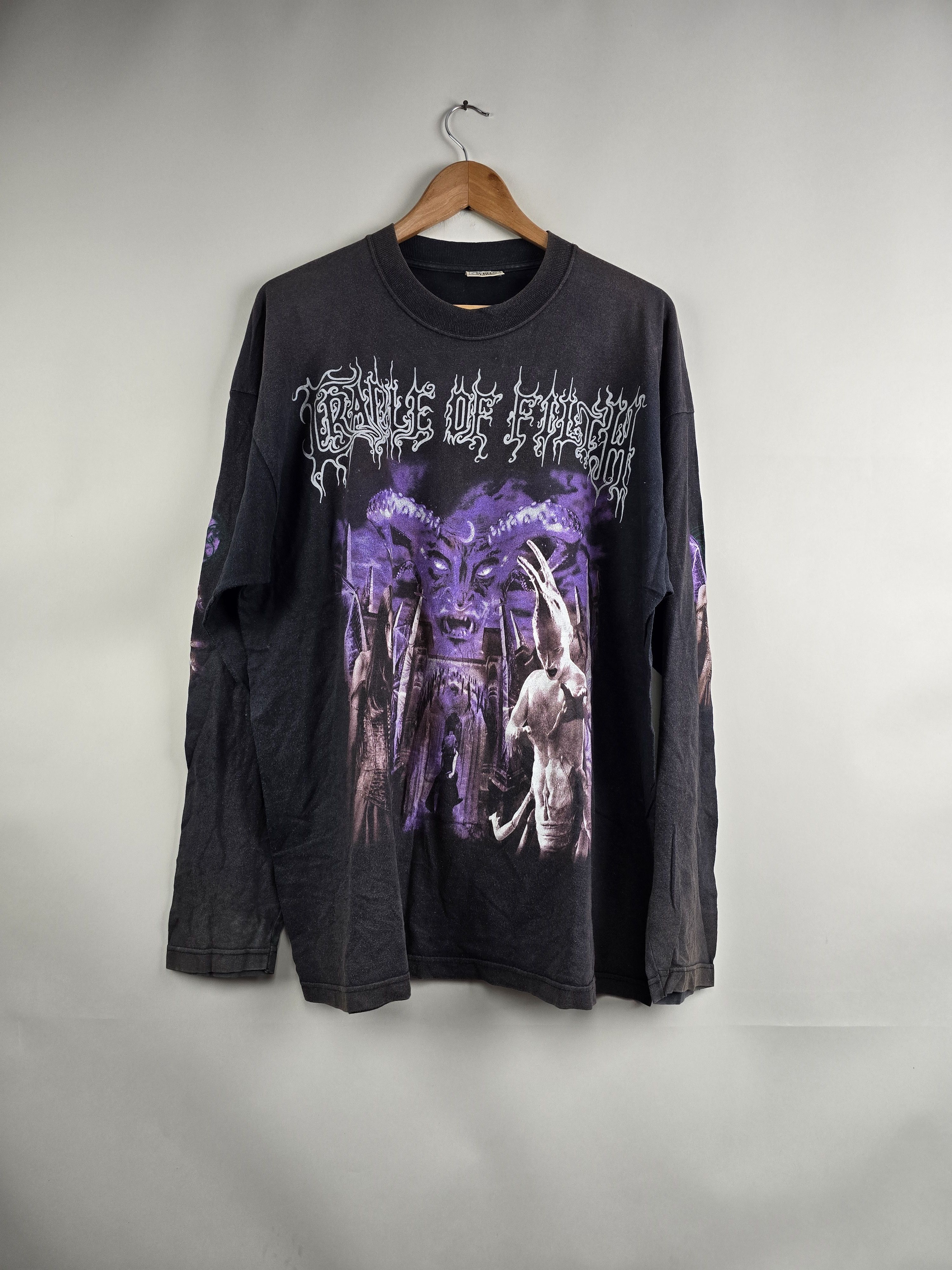 Image of Band Tees x Rock Tees 2000 Cradle Of Filth Tortured Soul Asylum Long Sleeve in Black (Size XL)