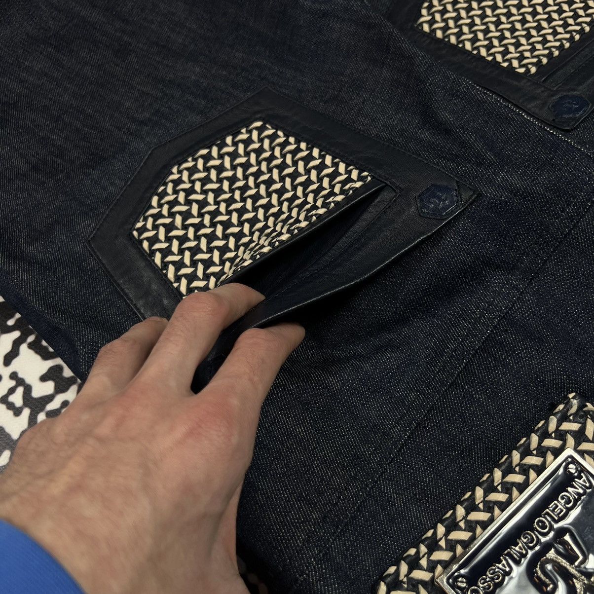 Angelo Galasso ANGELO GALASSO Denim Jeans Leather Pocket Luxury Rare Style Size US 34 / EU 50 - 7 Thumbnail