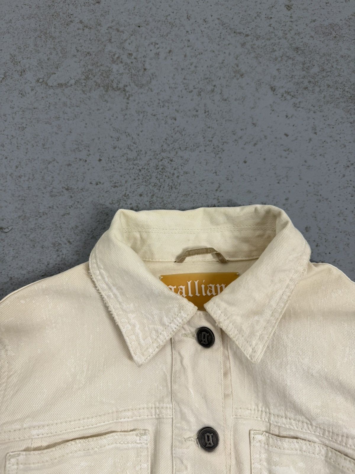 John Galliano 00s John Galliano Galliano’s Club Painted Raw Denim Jacket Size S / US 4 / IT 40 - 6 Thumbnail