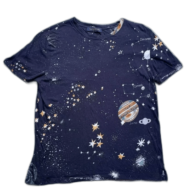 Valentino VALENTINO Star Print Short Sleeve Tee Size US S / EU 44-46 / 1 - 1 Thumbnail