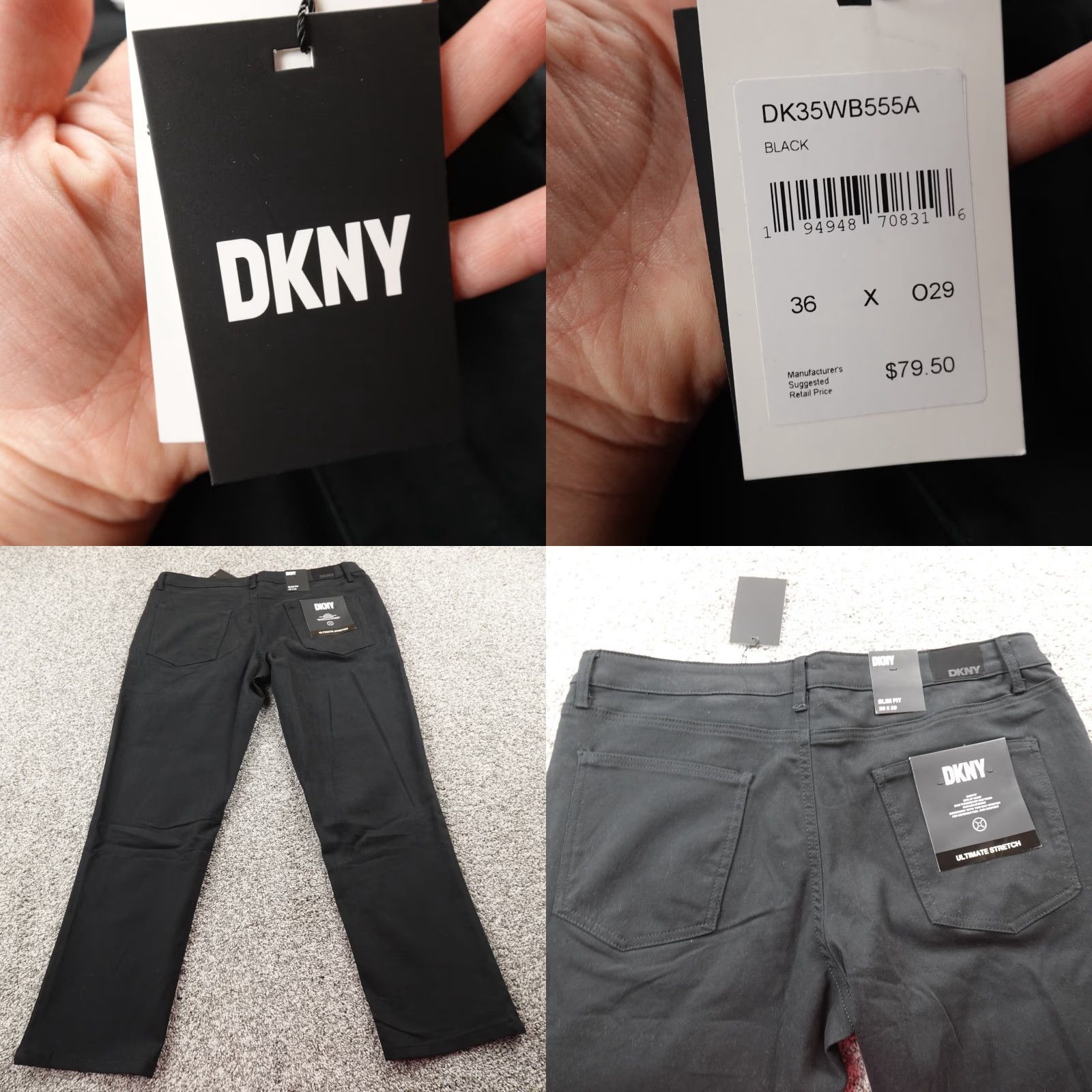 DKNY DKNY Pants Slim Straight Black 36x29 5-Pocket Stretch Chino Mens Modern Wear Size US 36 / EU 52 - 9 Thumbnail