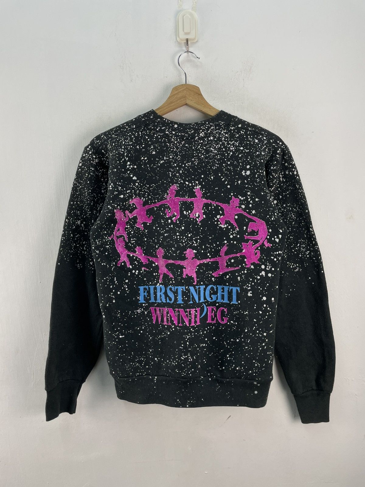 Fruit Of The Loom × Vintage Vintage 80s Fruit Of The Loom Sweatshirt Paint Splatter Size US S / EU 44-46 / 1 - 1 Thumbnail