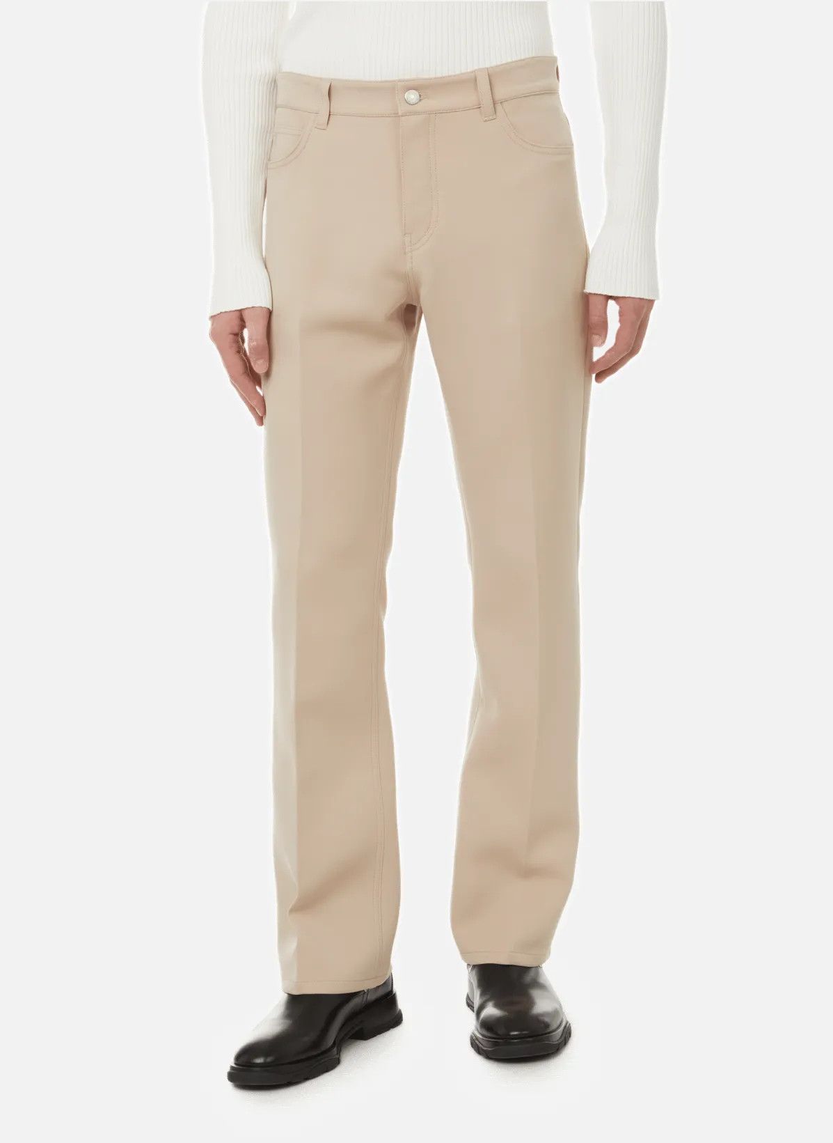 Courreges o1mle1024 Bootcut Twill Retro Pant in Beige Size US 31 - 2 Thumbnail