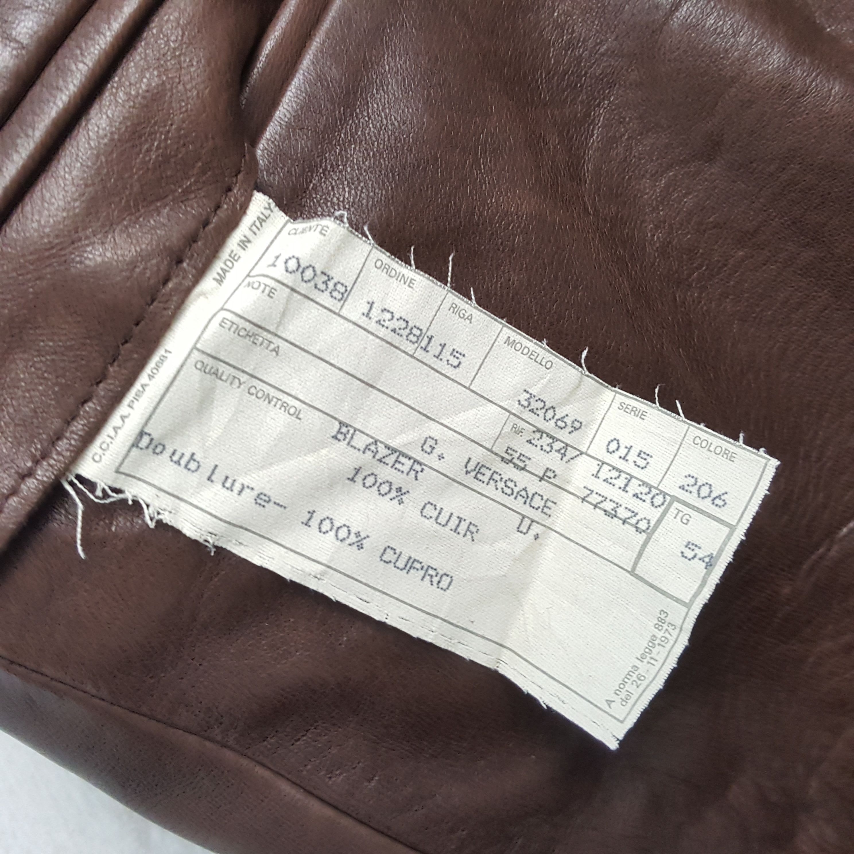 Versace × Vintage Vintage GIANNI VERSACE Italian Fashion Brand Leather Blazer Size 38R - 7 Thumbnail
