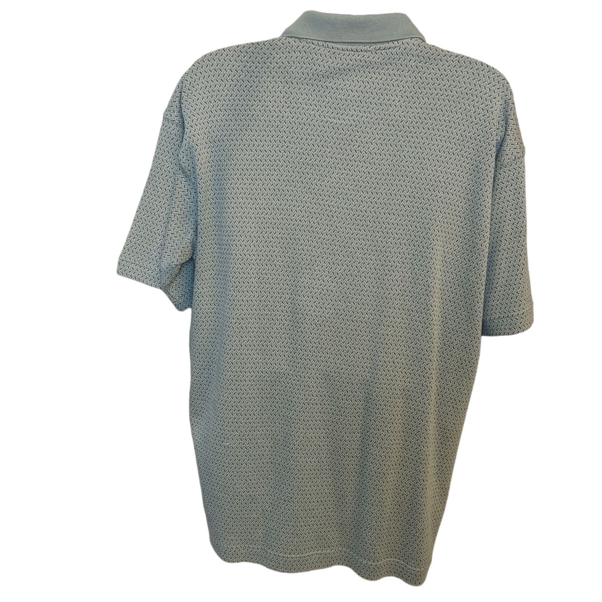 Perry Ellis PERRY ELLIS Mens L Gray Blue Houndstooth Short Sleeve Polo S Size US L / EU 52-54 / 3 - 2 Thumbnail
