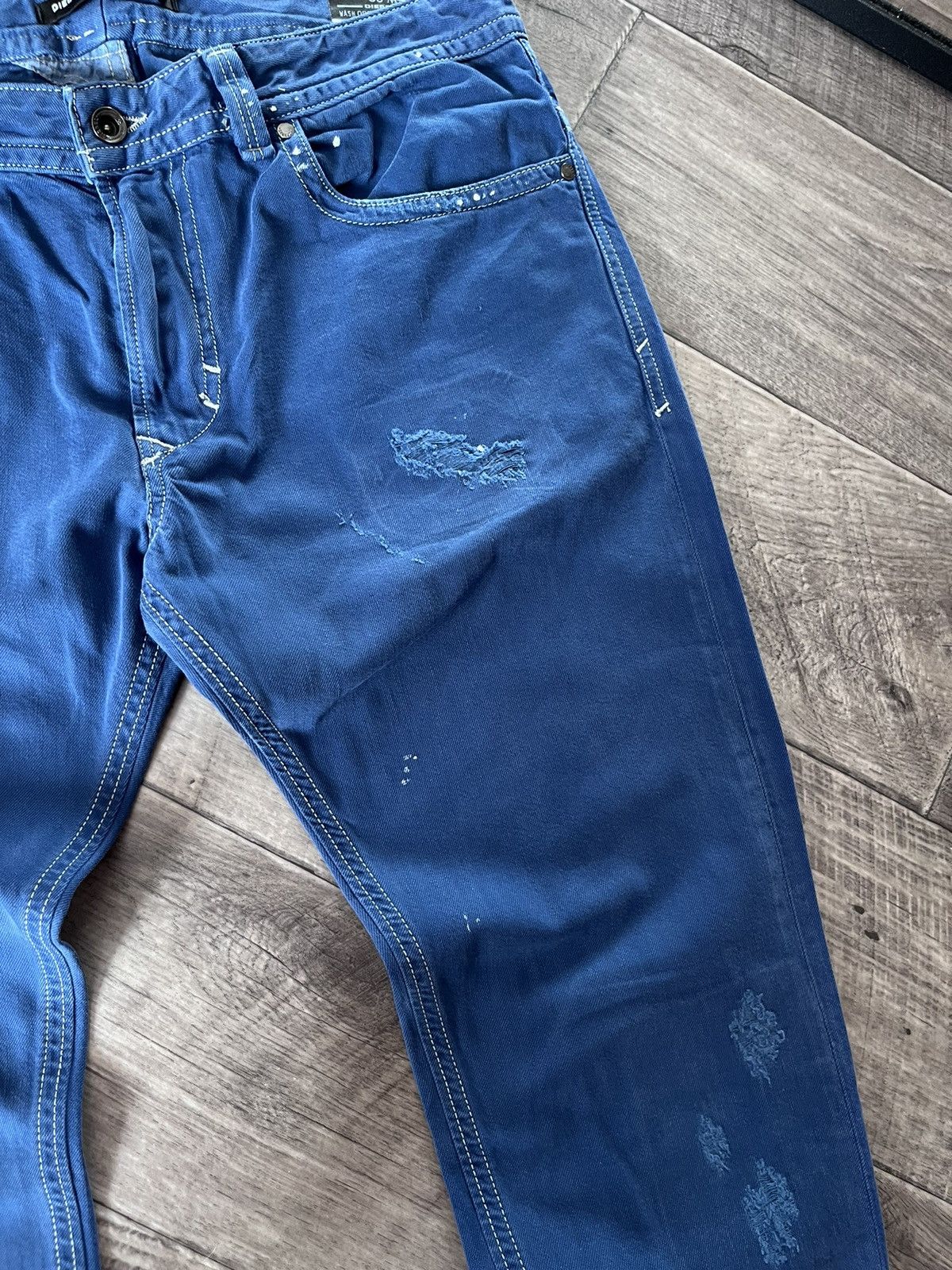 Diesel Rare Diesel D.N.A. S/S 2016 THAVAR Slim Skinny Painted Jeans Size US 33 - 7 Thumbnail