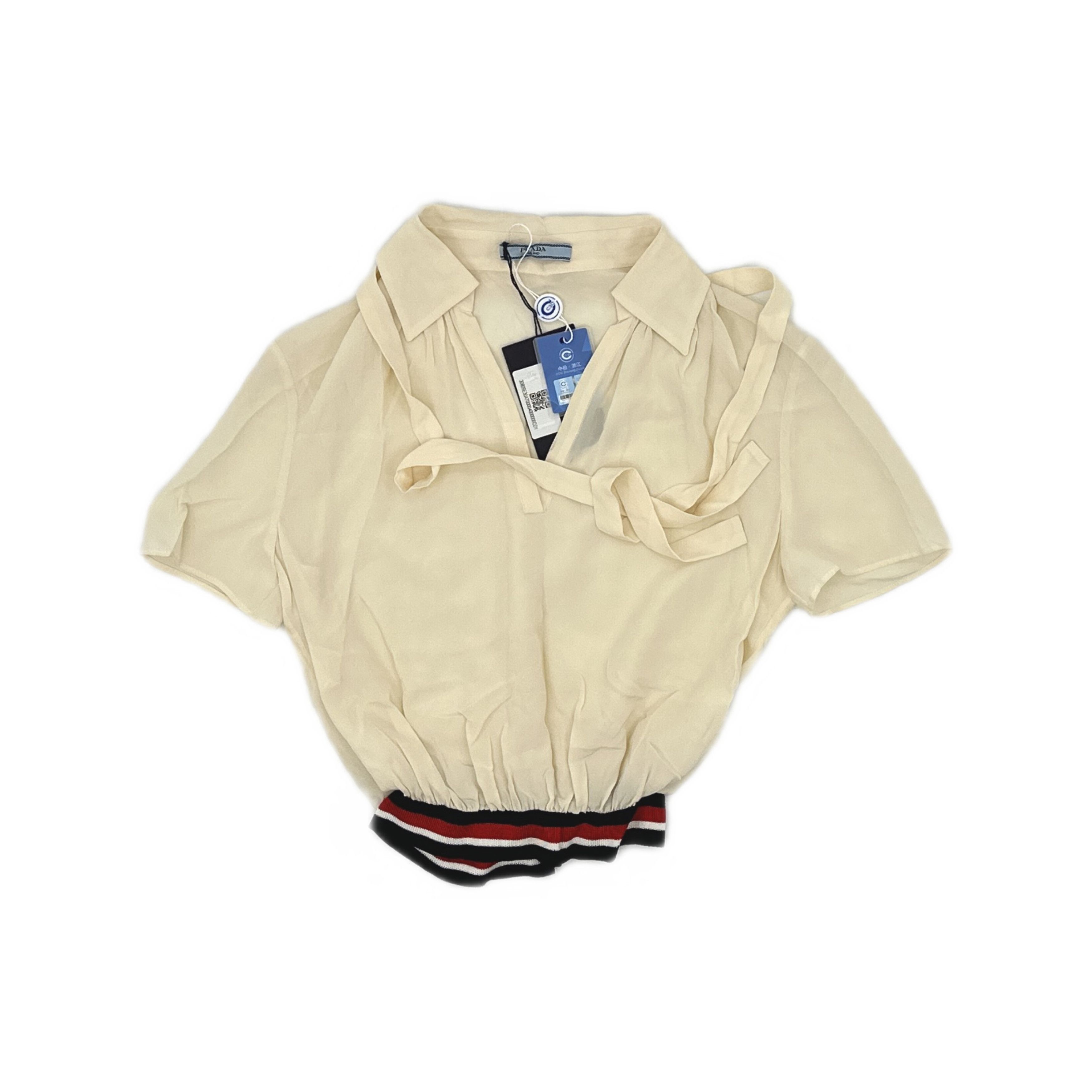 Prada Prada Crepe de Chine Collar Blouse Size 40 Size S / US 4 / IT 40 - 1 Thumbnail