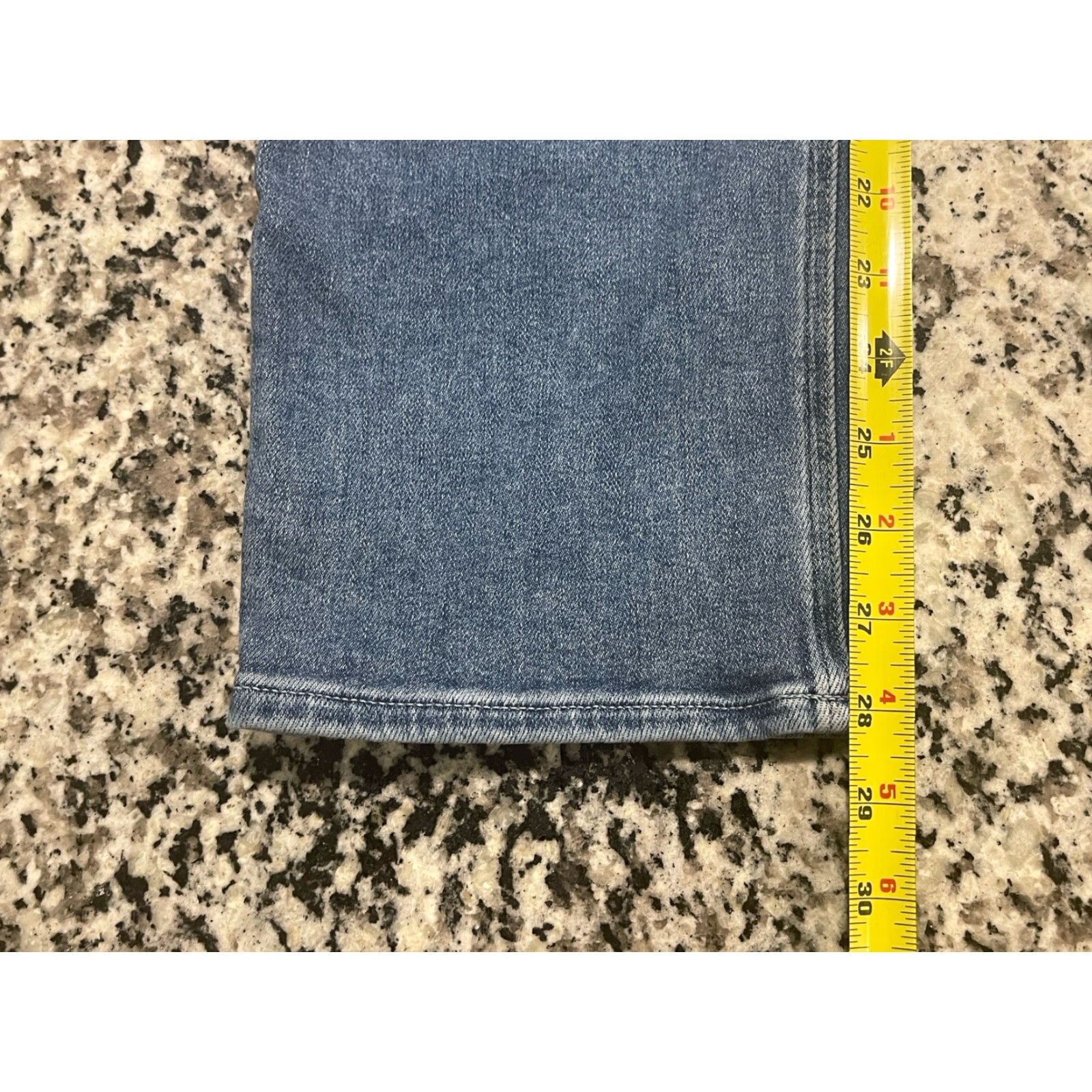Paige PAIGE Stella Jeans 33 Denim Slim Straight High Rise Blue 5-Pocket Distressed Stretch Womens Jeans Size 24" / US 00 / IT 34 - 8 Thumbnail