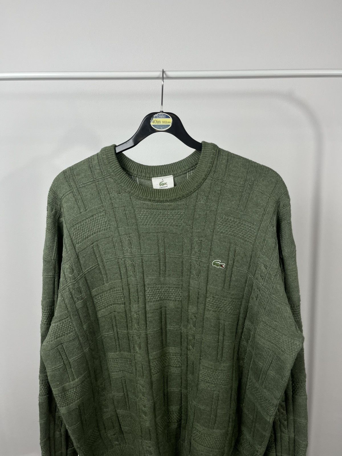 Lacoste × Vintage Vintage Lacoste Green 3D Knit Sweater Pullover Size 6 Size US XL / EU 56 / 4 - 2 Thumbnail