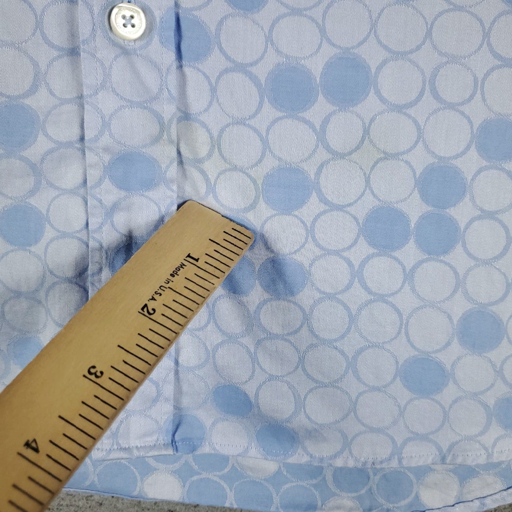 BUGATCHI Bugatchi Uomo Shirt Mens L Blue Geometric Button-Up Short Sleeve Casual Modern Business Classic Size US L / EU 52-54 / 3 - 3 Thumbnail