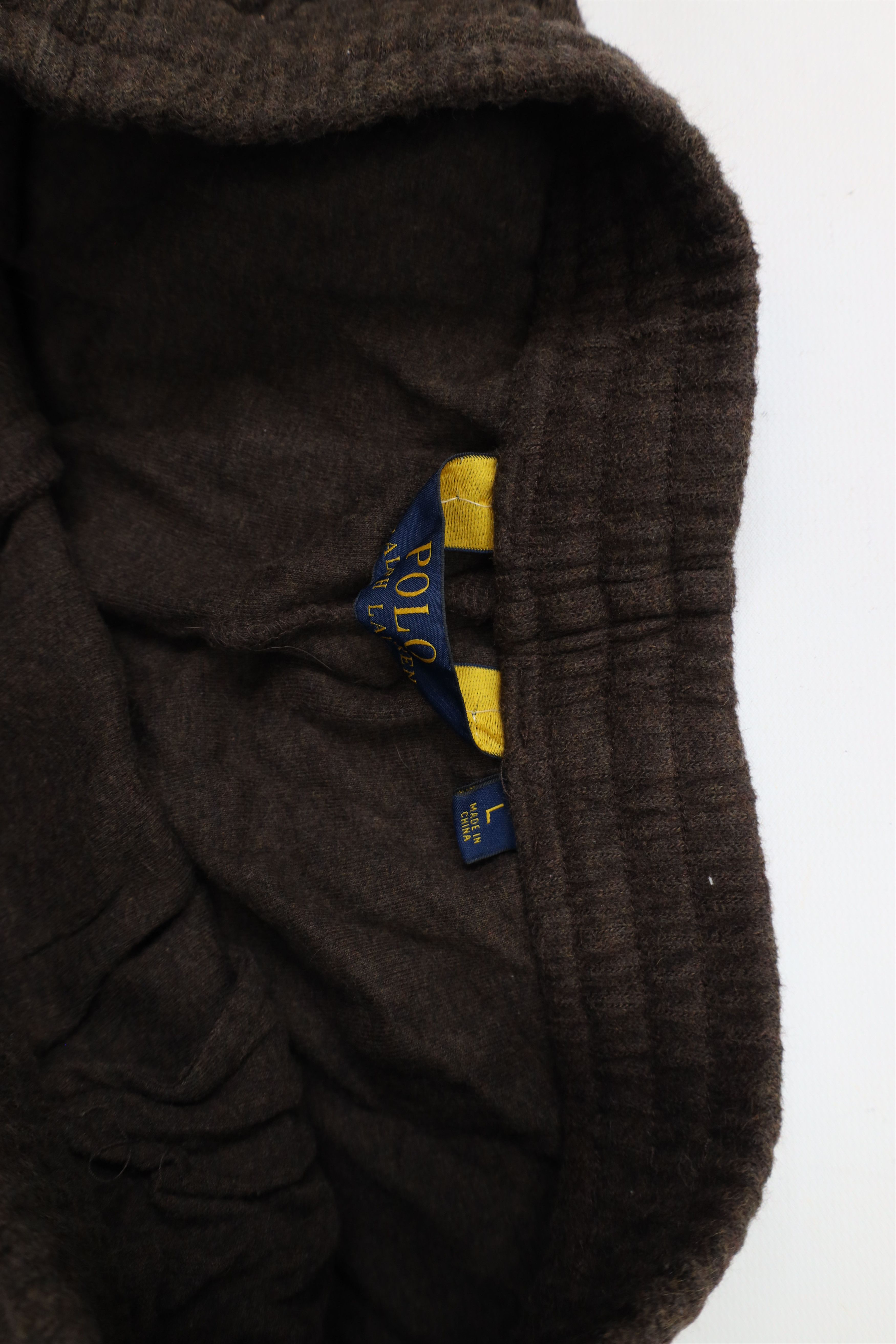 Ralph Lauren × Vintage Vintage Ralph Lauren Ribbed Knit Wide Leg Sweatpants Brown Size US 36 / EU 52 - 8 Thumbnail