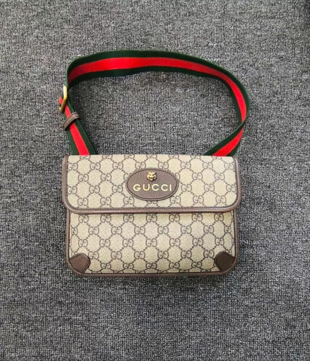 Gucci GUCCI Tiger Head Crossbody Bag 98 New Khaki Size ONE SIZE - 1 Thumbnail