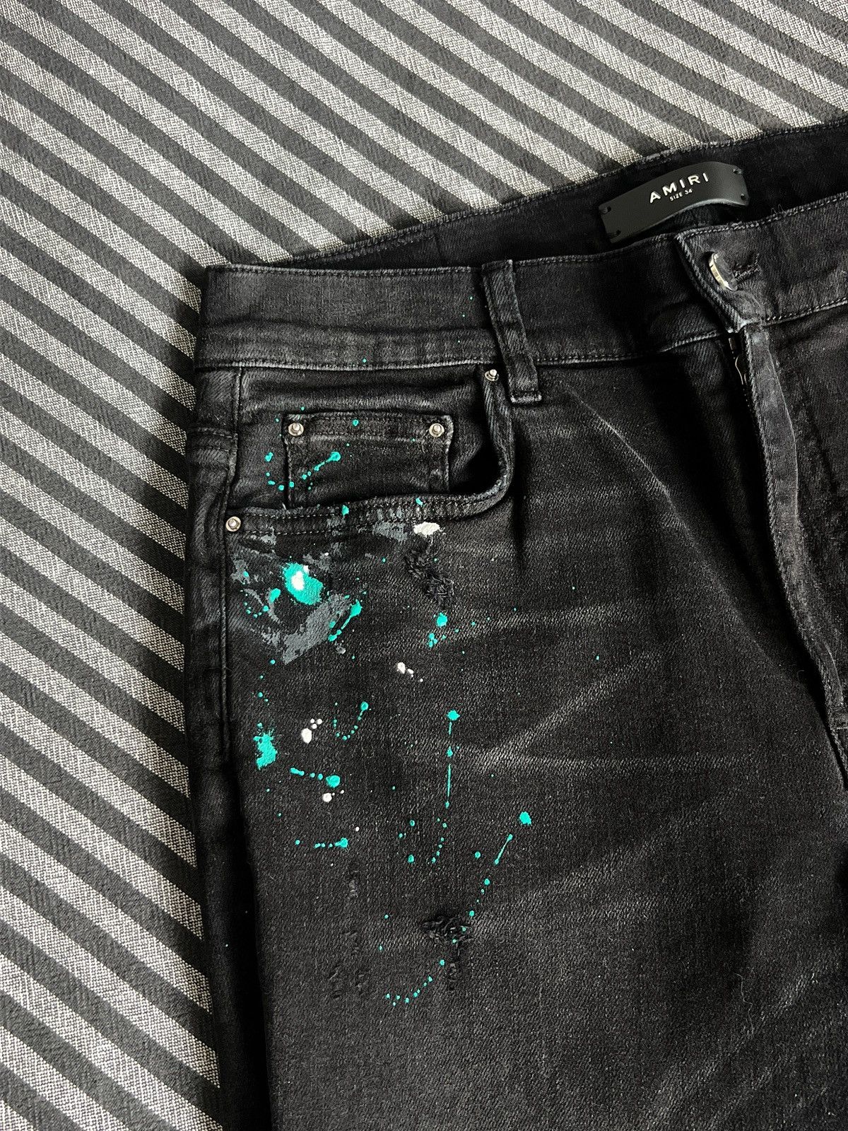 Amiri Amiri Paint Splatter Jeans Size US 34 / EU 50 - 3 Thumbnail