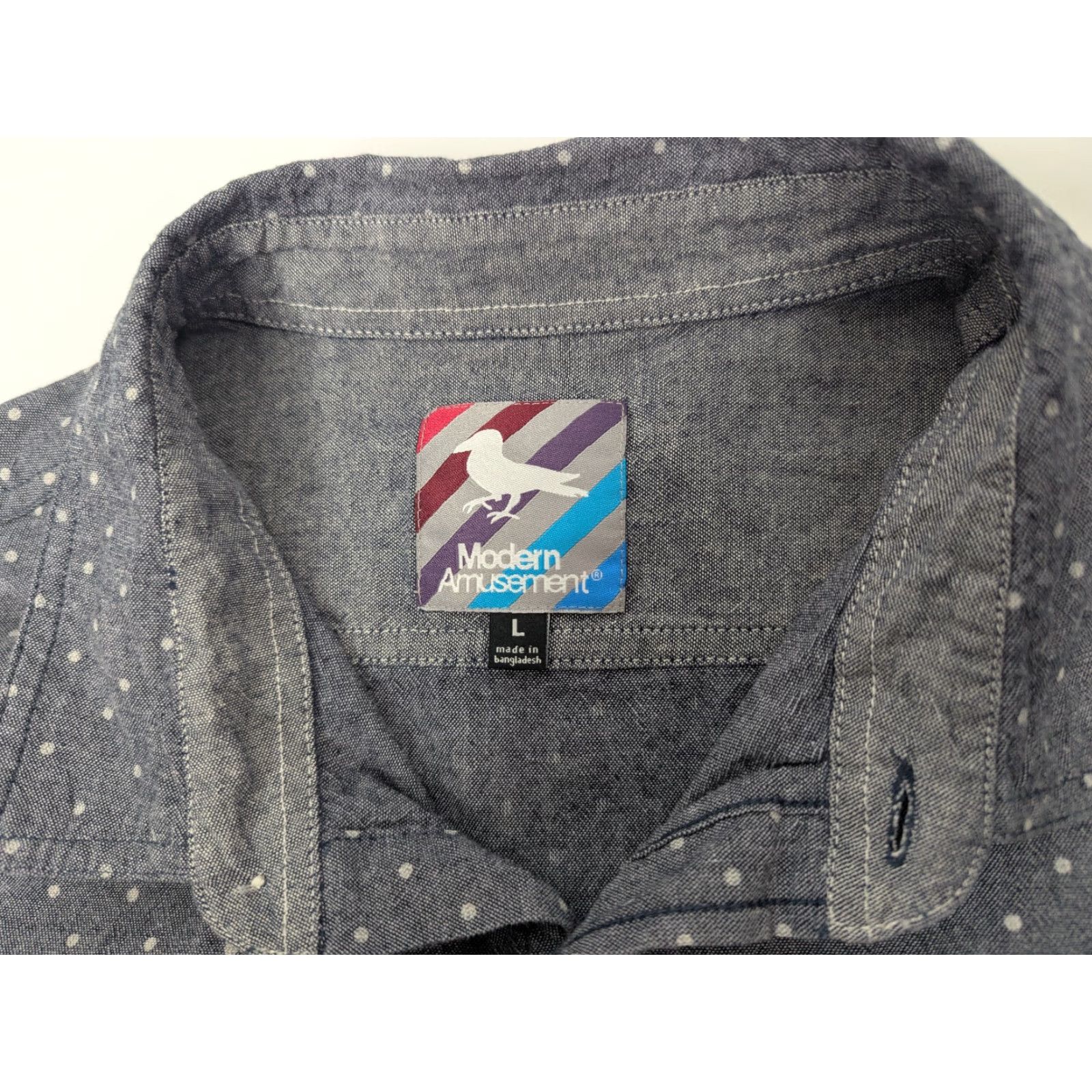Vintage VINTAGE Modern Amusement Shirt Polka Dot Mens Large Button Up Pockets Long Sleeve Size US L / EU 52-54 / 3 - 7 Thumbnail