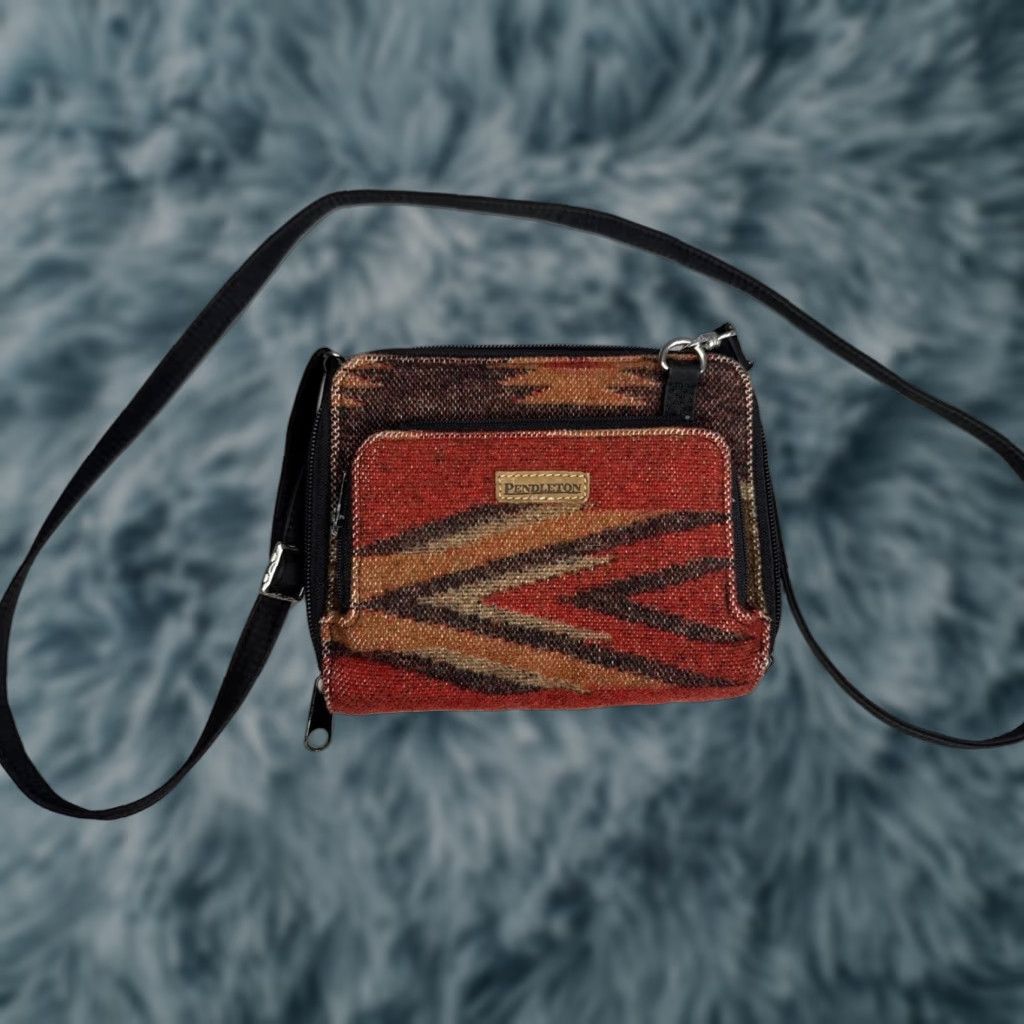 Pendleton Pendleton Crossbody Zip Around Bag Southwest Aztec Wool Wallet Organizer Clutch - Multicolor Wool, Black Lining, Zip, Crossbody Strap, Small, Women Size ONE SIZE - 1 Thumbnail