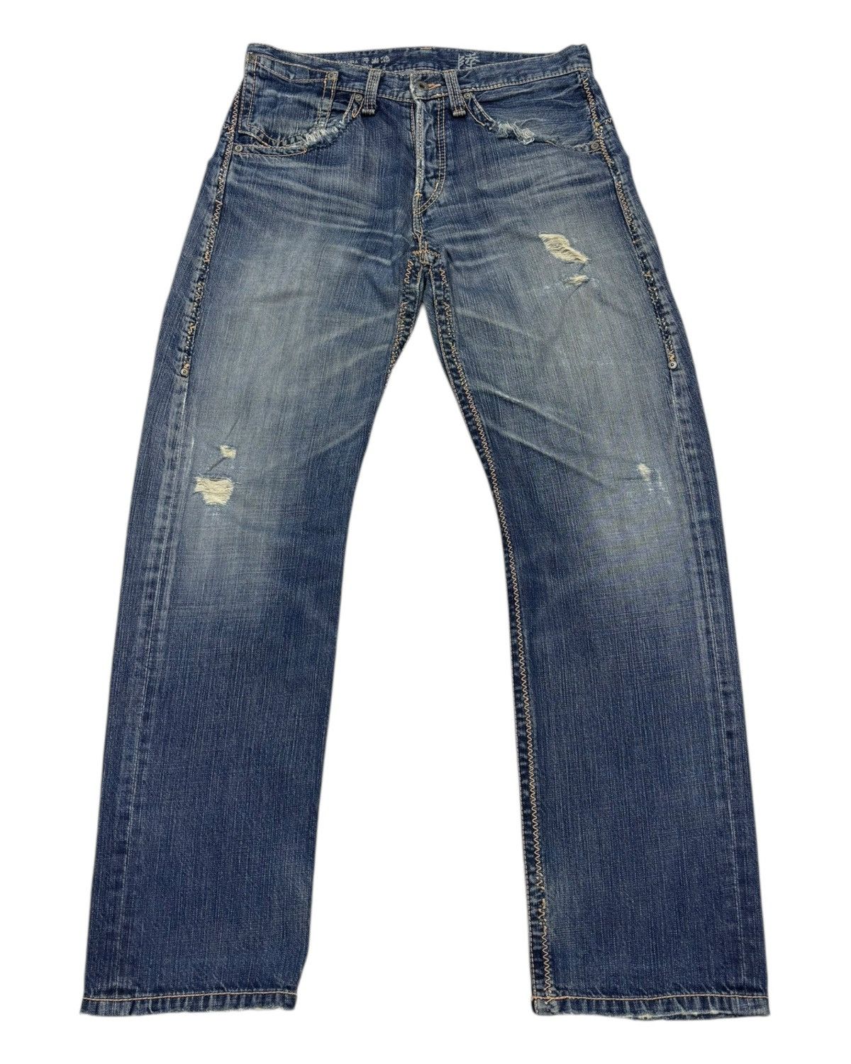 Japanese Brand × Yasuyuki Ishii × Yoshiyuki Konishi BAGGY JEANS KOBI ITAKURA STITCHING DENIM DISTRESS JEANS Size US 32 / EU 48 - 1 Thumbnail