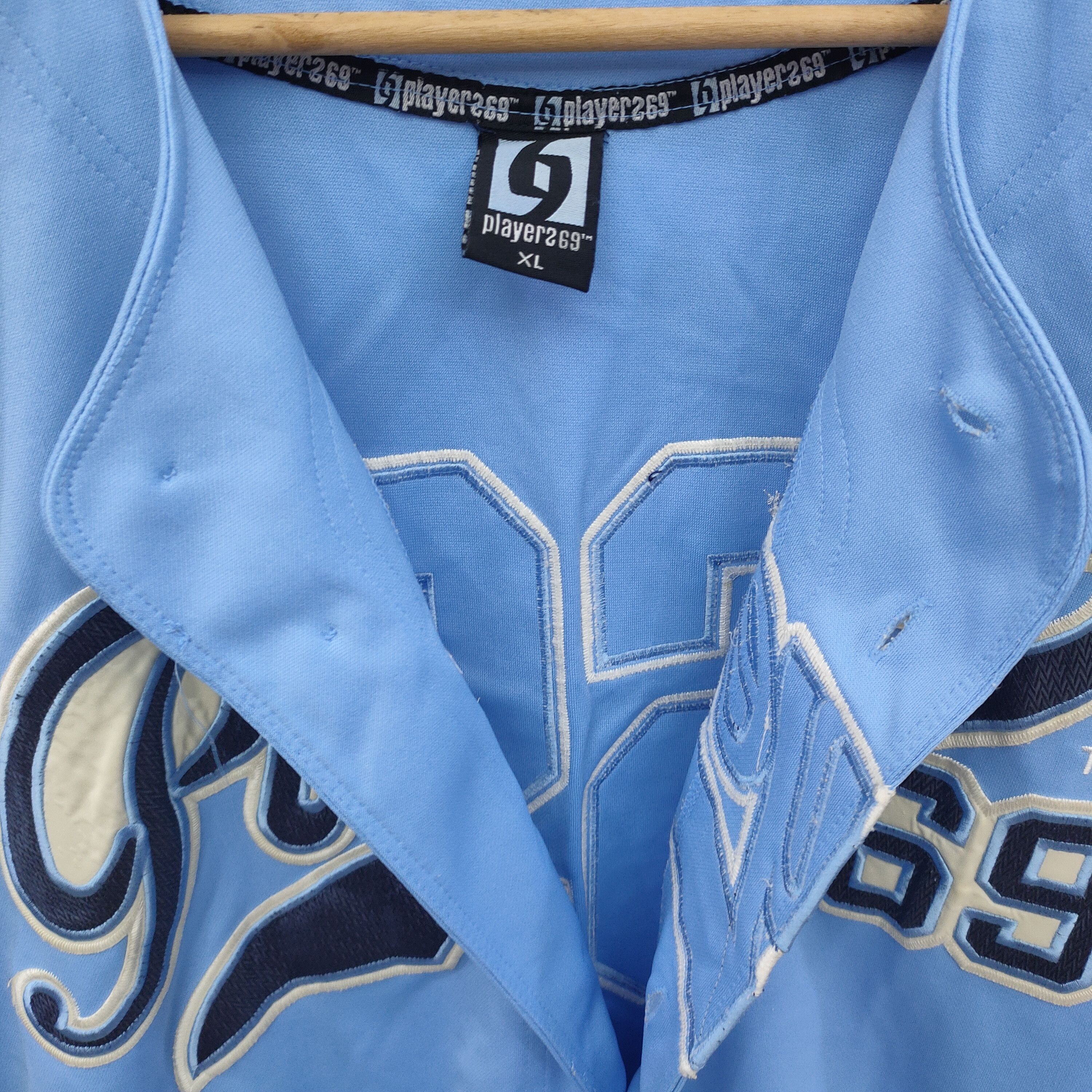 Rap Tees Players 69 Baseball Jersey Hip hop Tee Light Blue Size US XL / EU 56 / 4 - 8 Thumbnail
