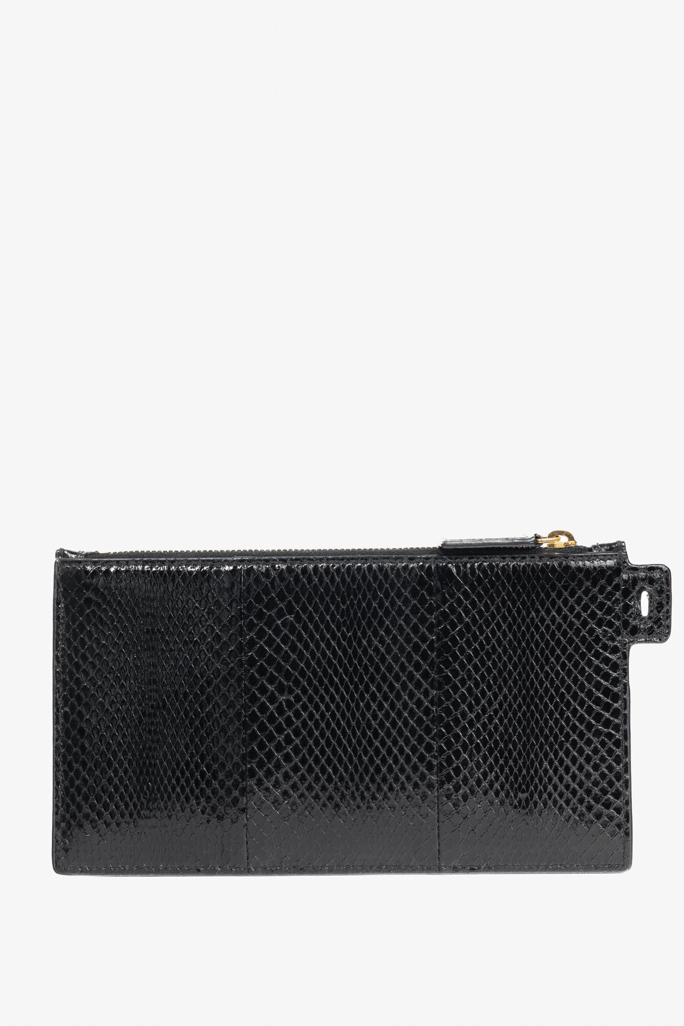 Saint Laurent Paris Saint Laurent Black Snakeskin Flat Wallet Size ONE SIZE - 4 Thumbnail