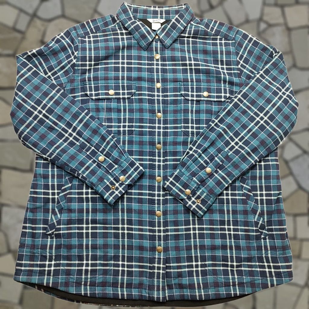 Vintage VINTAGE Duluth Trading Flannel Shirt Jacket Womens 2XL Blue Plaid Quilted Shacket Size XXL / US 16-18 / IT 52-54 - 1 Thumbnail