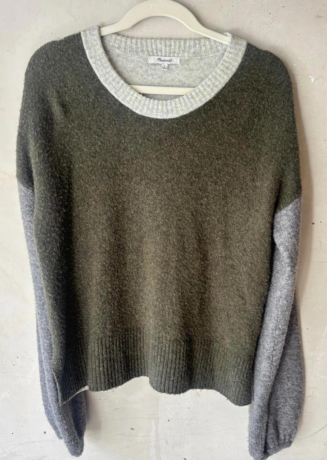 Madewell Madewell Colorblock Sweater in Olive and Gray Size S / US 4 / IT 40 - 1 Thumbnail
