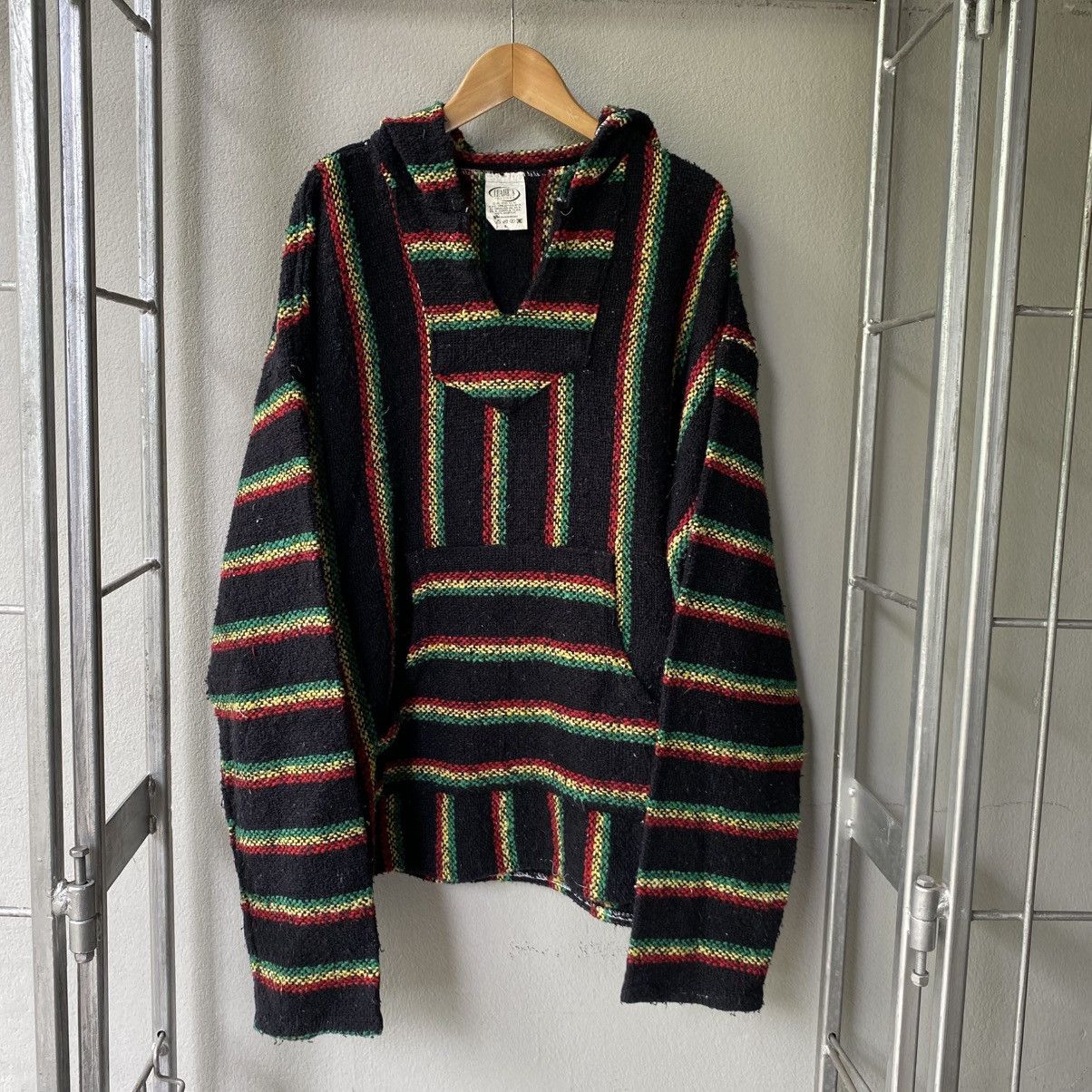 Vintage Black Rasta Striped Baja Hoodie Size US L / EU 52-54 / 3 - 1 Thumbnail