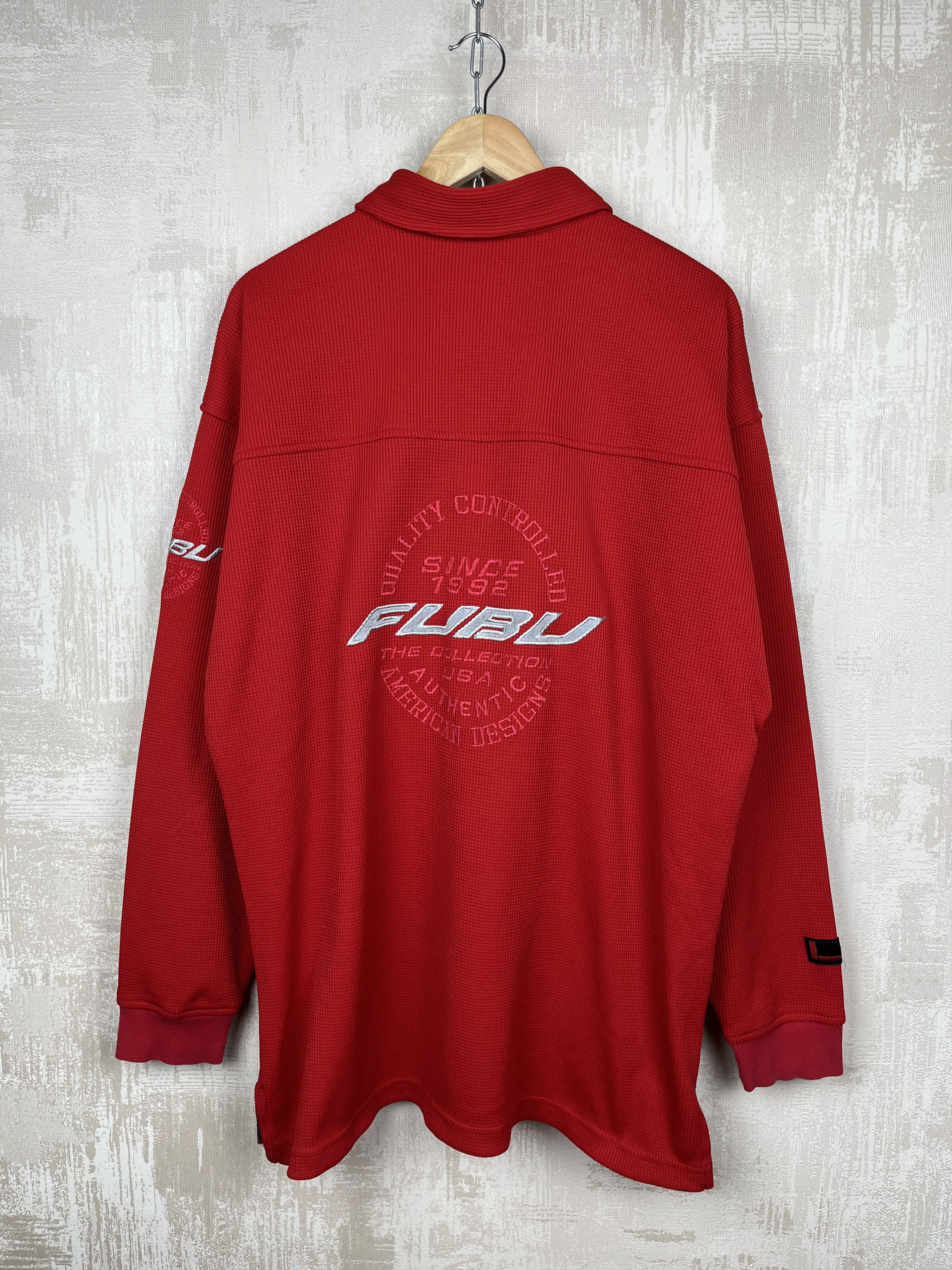 Fubu Vintage FUBU Sports Polo Rugby Shirt Long Sleeve Size US L / EU 52-54 / 3 - 1 Thumbnail