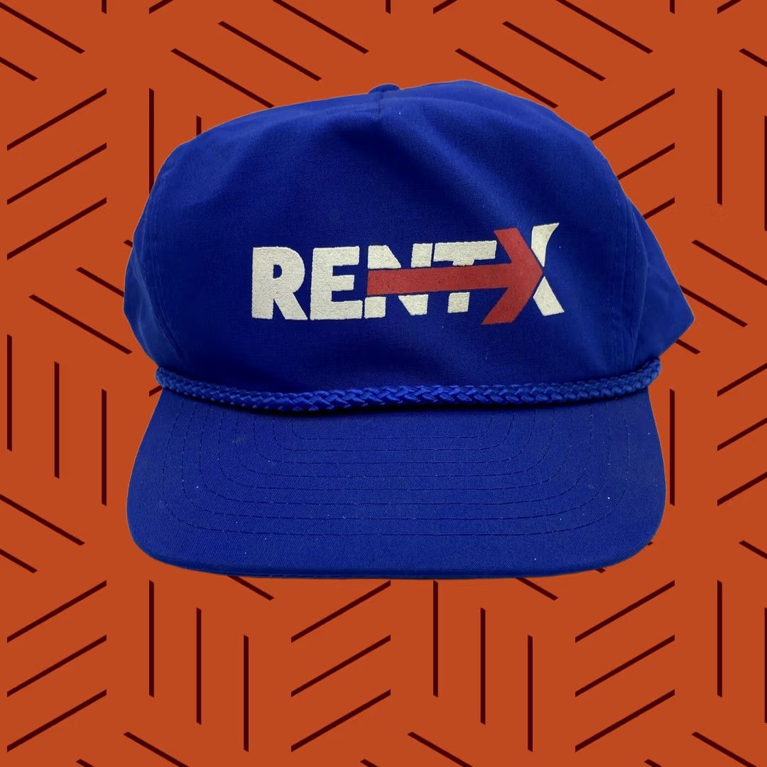Vintage VINTAGE Crown Blue Mesh Snapback Trucker Cap Hat Adjustable 1980s NISSIN LOOK VTG RETRO Flat Brim/Blue Rope Girls Men’s Size ONE SIZE - 1 Thumbnail