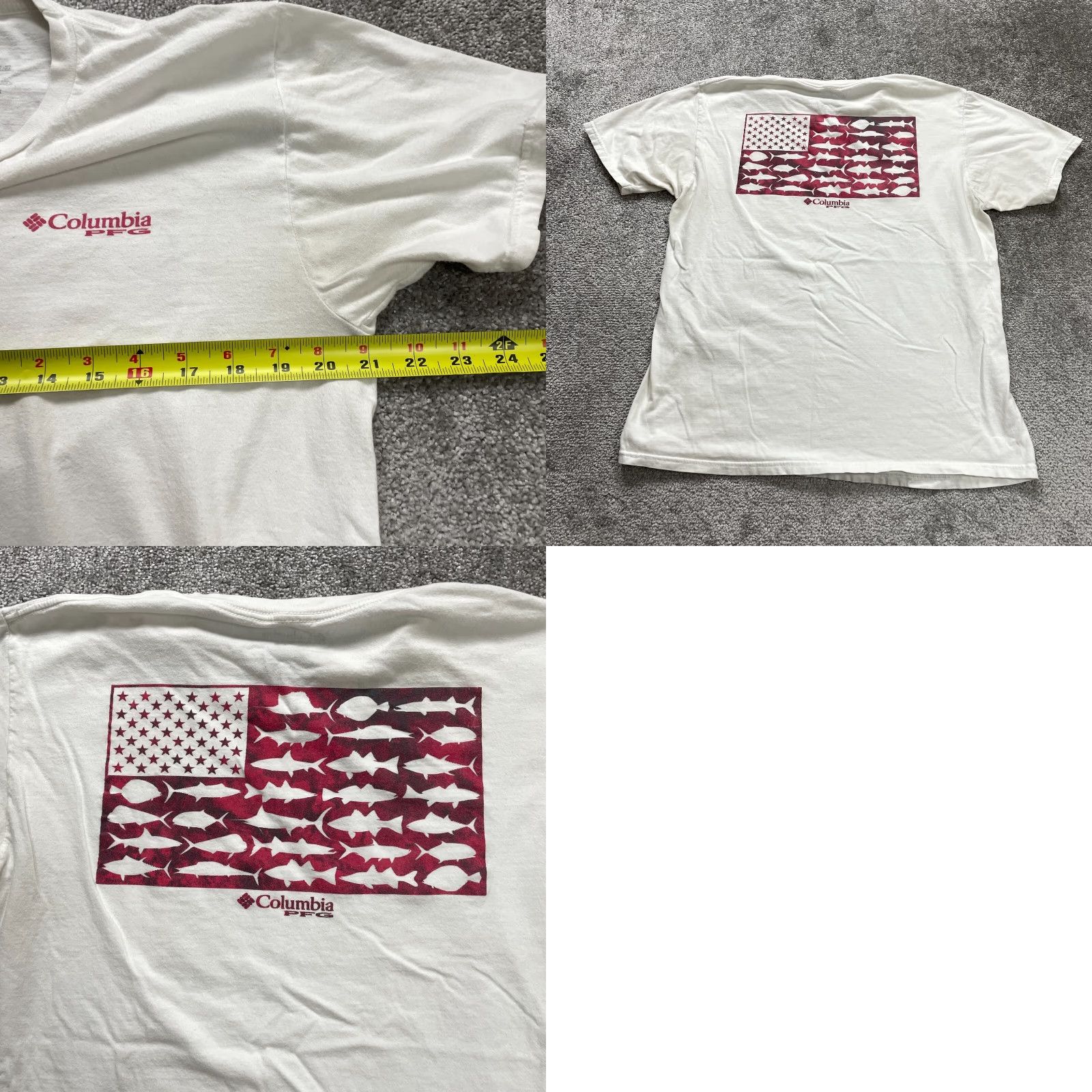 Logo 7 Columbia Shirt Mens Large White Short Sleeve Cotton Logo Outdoor Hiking Adult Regular T-Shirt White 90s Outdoor Mens Size US L / EU 52-54 / 3 - 8 Thumbnail